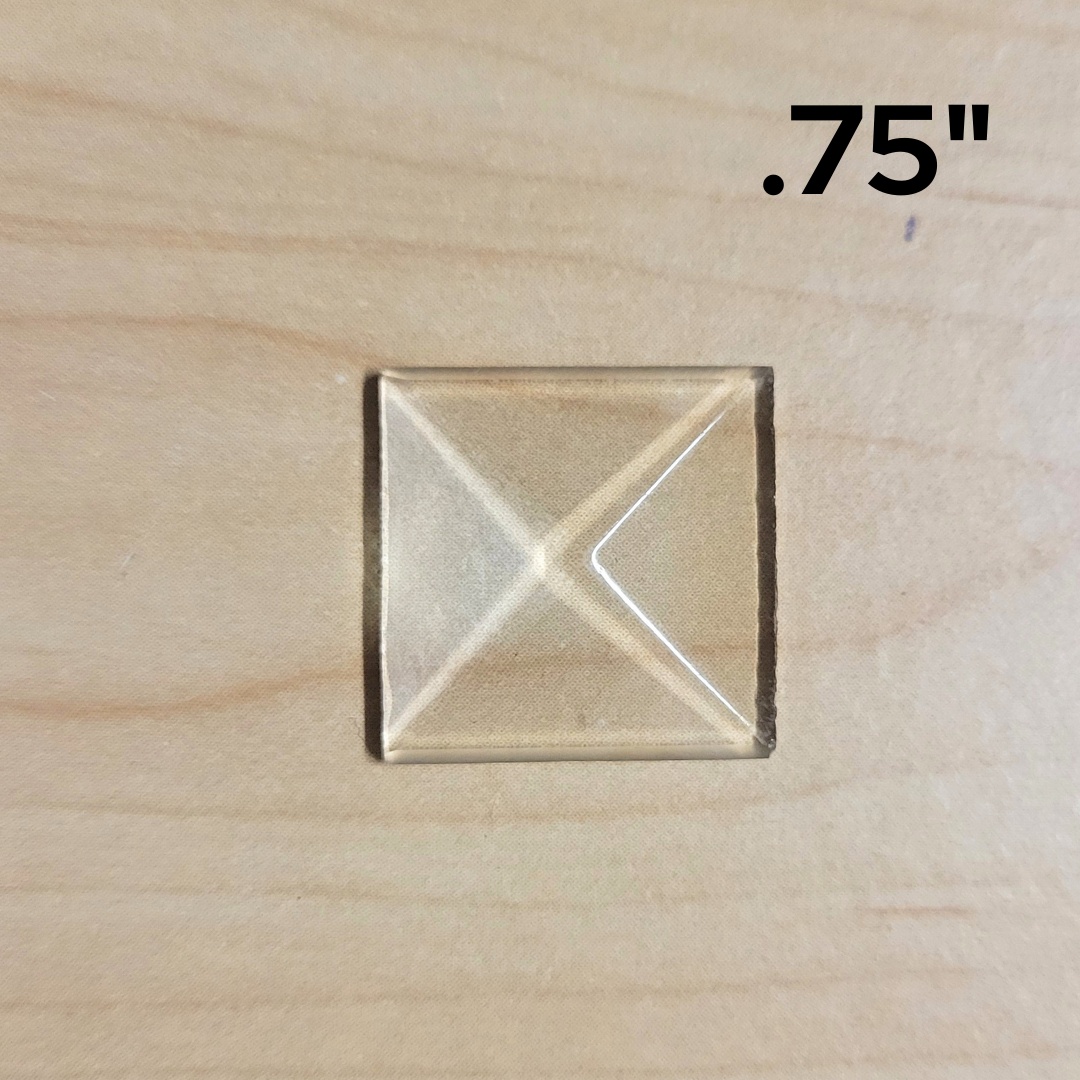 3/4" Clear Bevel Square (.75 inch) | 10 or 30 Pack