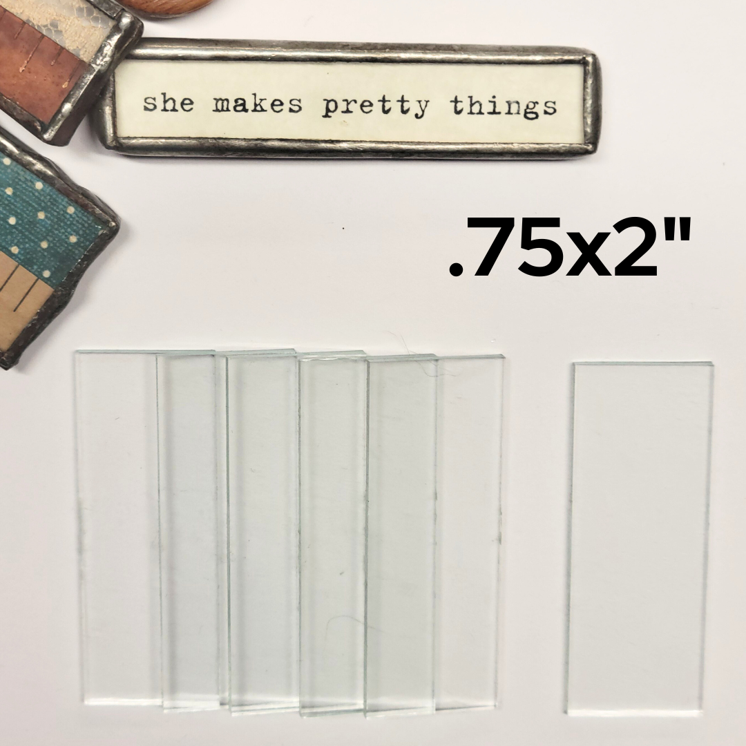 3/4"x2" Rectangles Clear Flat Glass (.75 x 2 inch) | 10/30/100 Packs