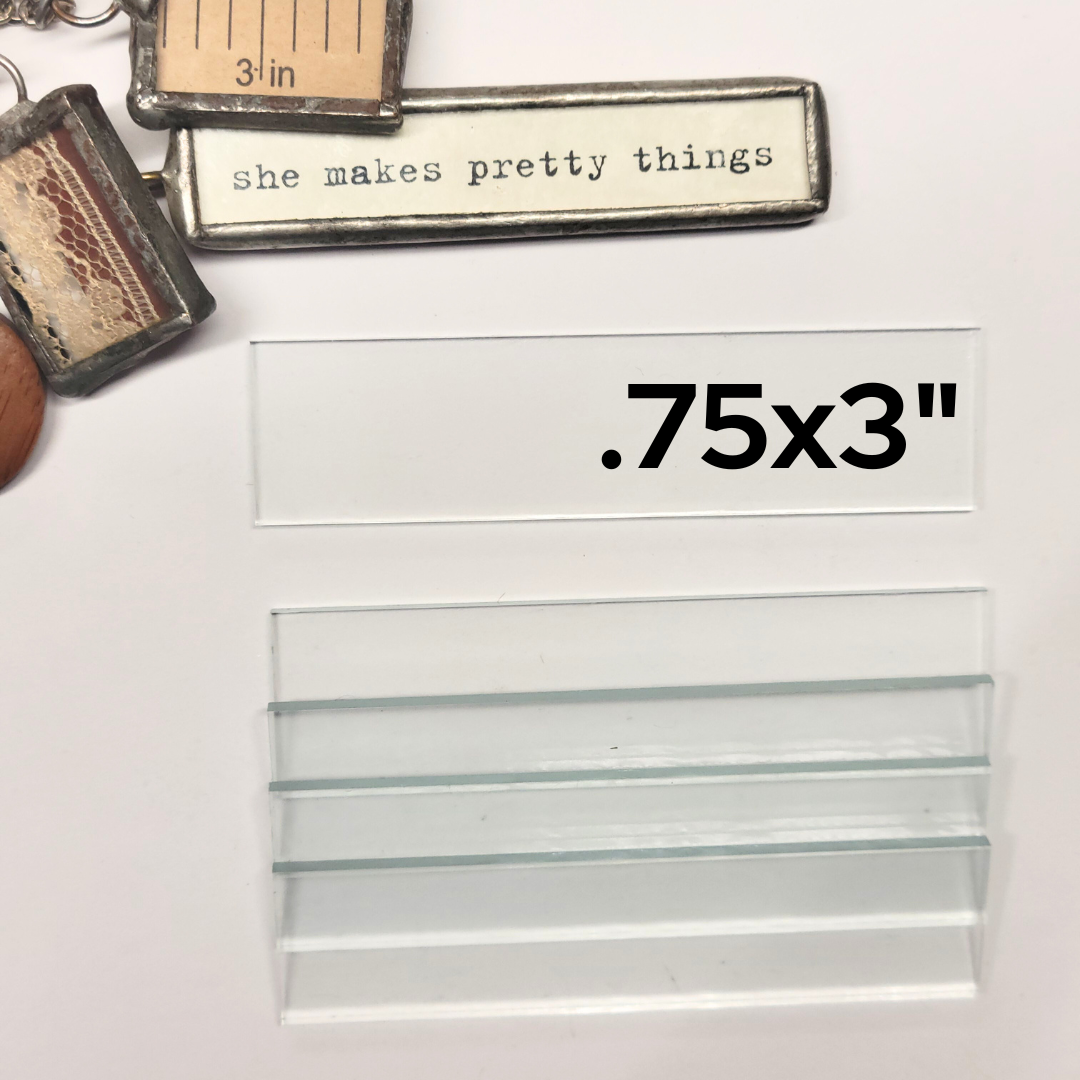 3/4"x3" Rectangles Clear Flat Glass (.75 inch x 3 inch) | 10/30/100 Packs