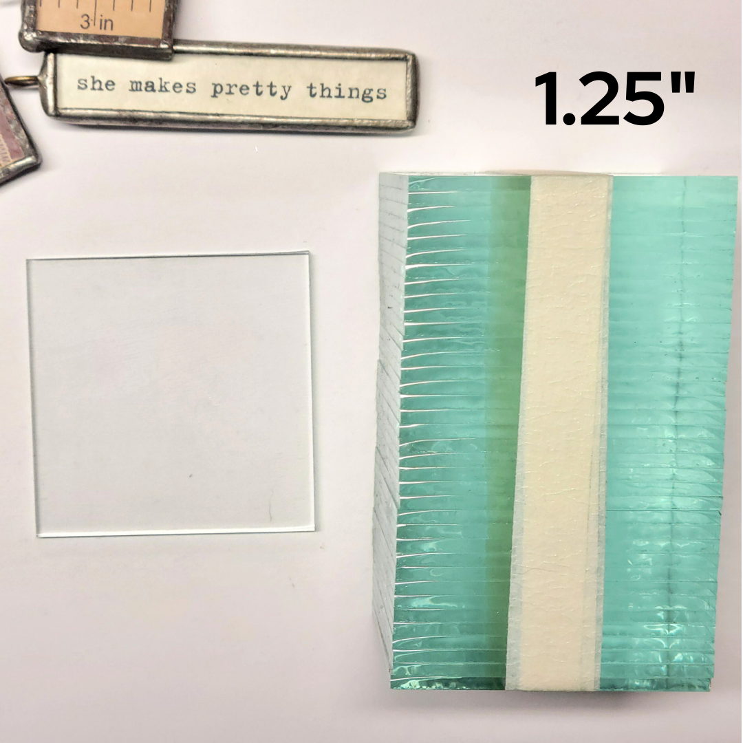 1 1/4" Square Clear Flat Glass (1.25 inch) | 10/30/100 Packs