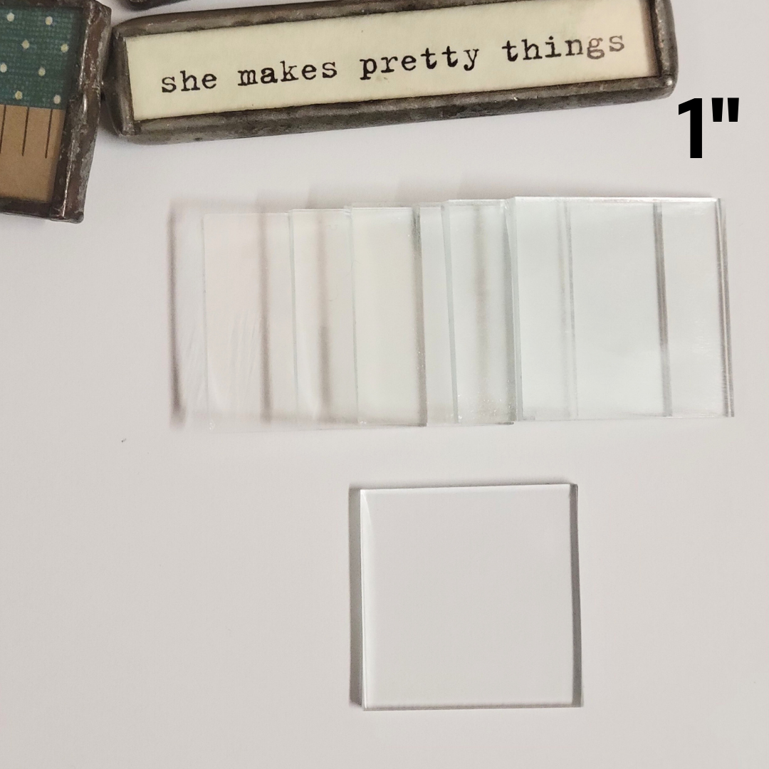 1" Square Clear Flat Glass (1 inch) | 10/30/100 Packs