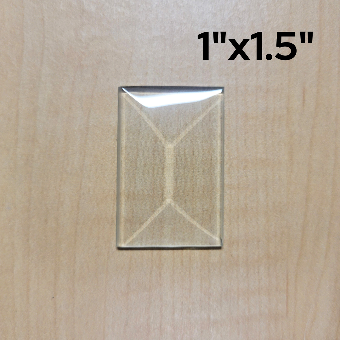 1"x1 1/2" Clear Bevel Rectangle (1 inch x 1.5 inch) | 10 or 30 Pack