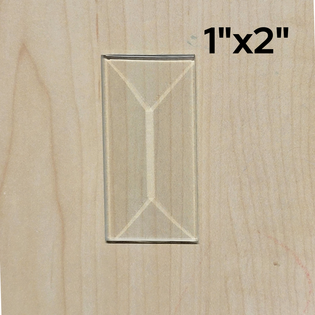 1"x2" Clear Glass Bevel Rectangle (1 inch x 2 inch) | 10 or 30 Pack