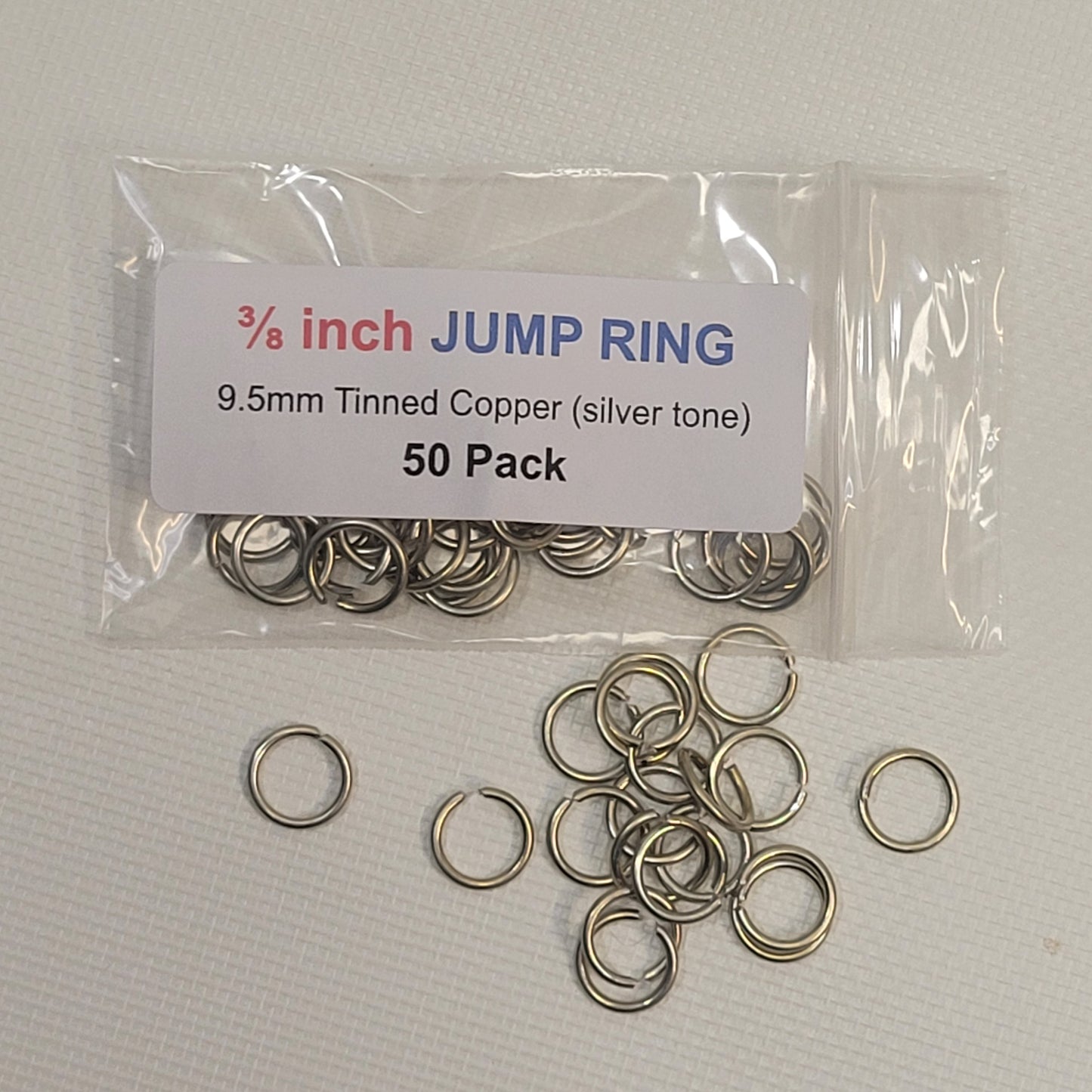3/8" Jump Rings – 16g Tinned Solid Copper | 50 Pack