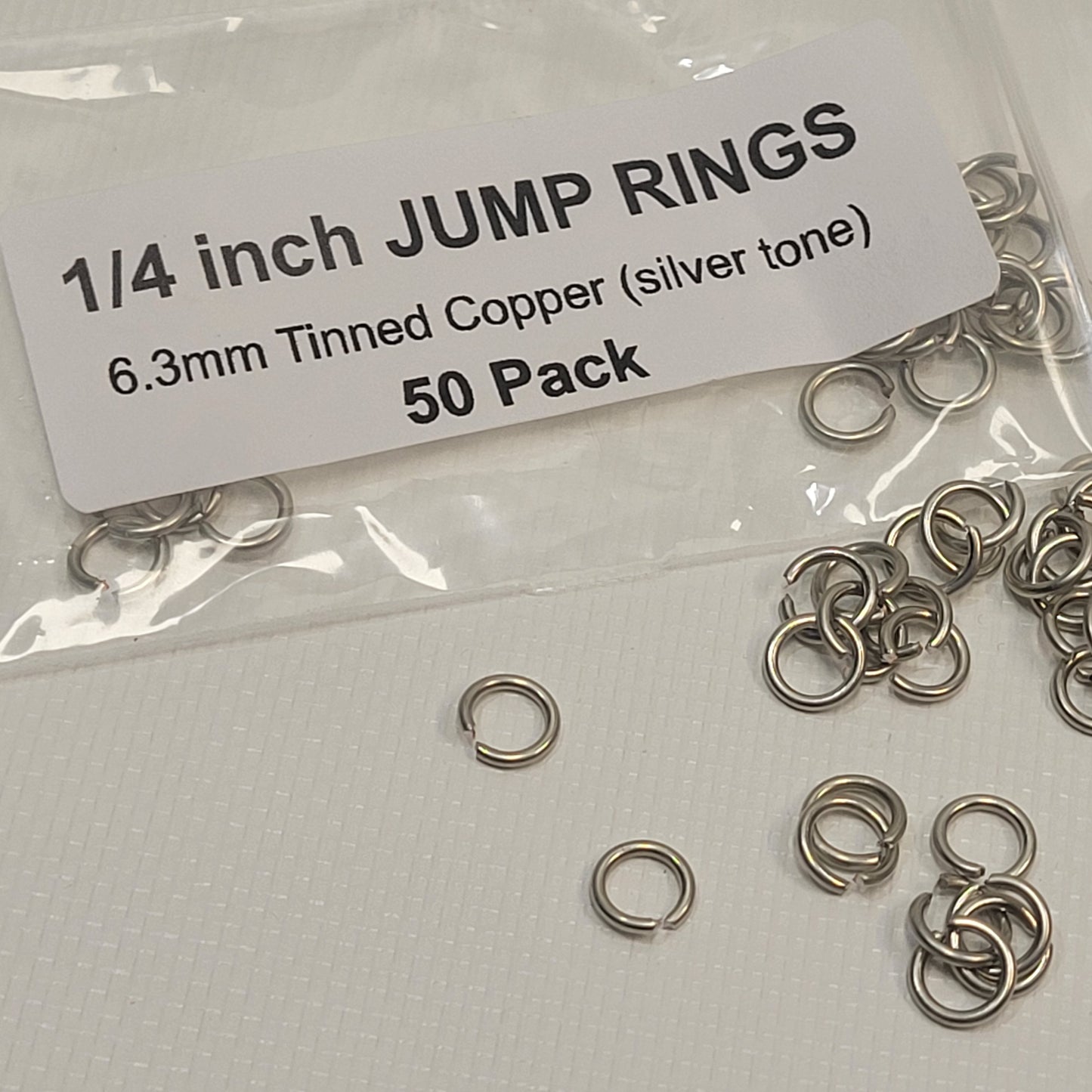 1/4" Jump Rings - 18g Silver Tinned Copper | 50 Pack