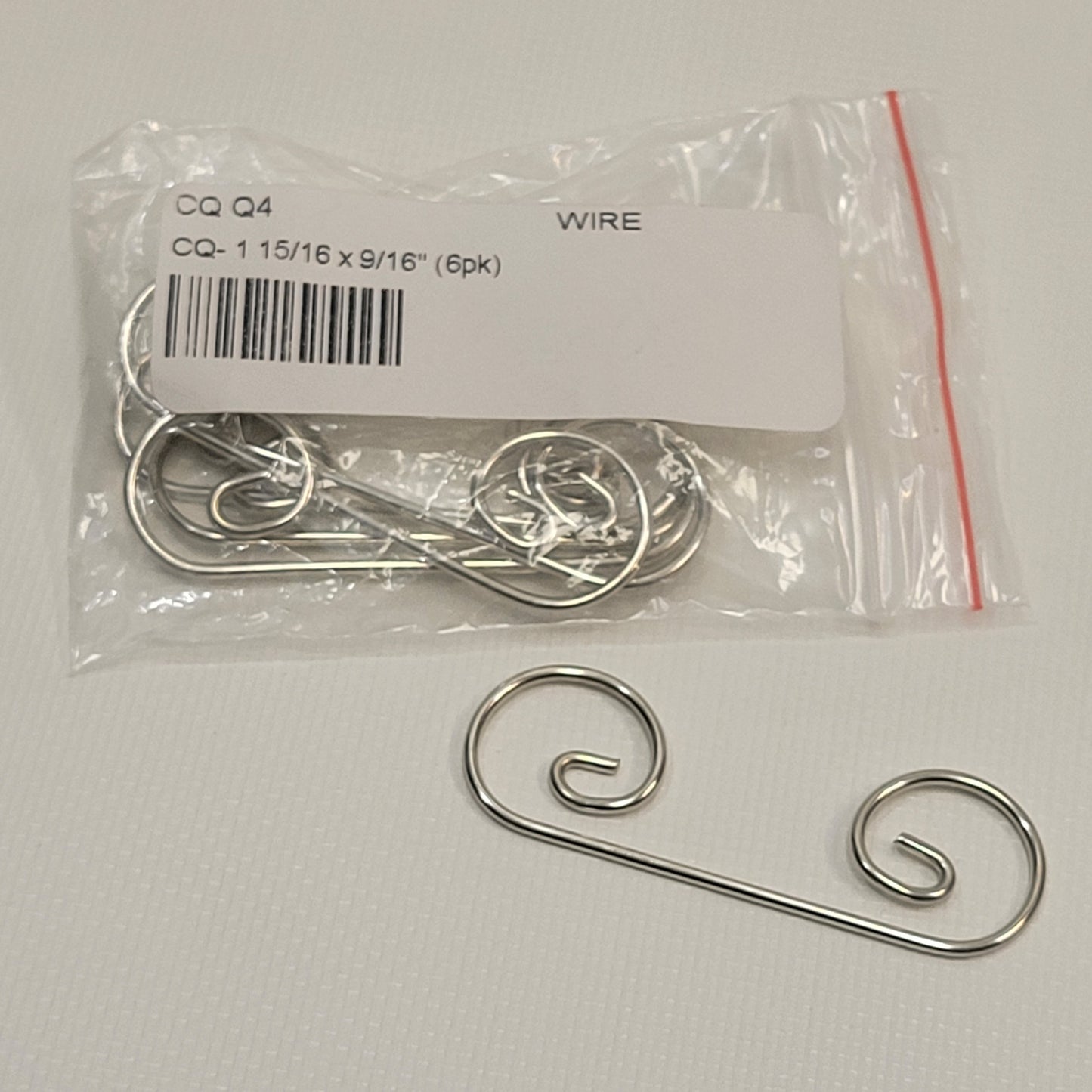 1 15/16" x 9/16" Metal Curly Q Hanger Set | 6 Pack