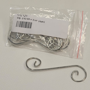 2 5/16" x 3/4" Metal Curly Q's Set | 6 Pack
