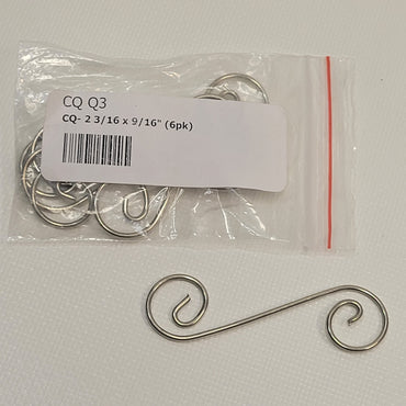 1 13/16" x 3/4" Metal Curly Q's Set | 6 Pack