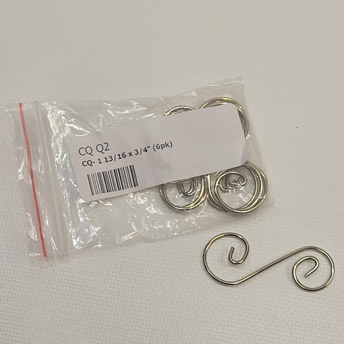 1 7/16" x 9/16" Metal Curly Q's Set | 6 Pack