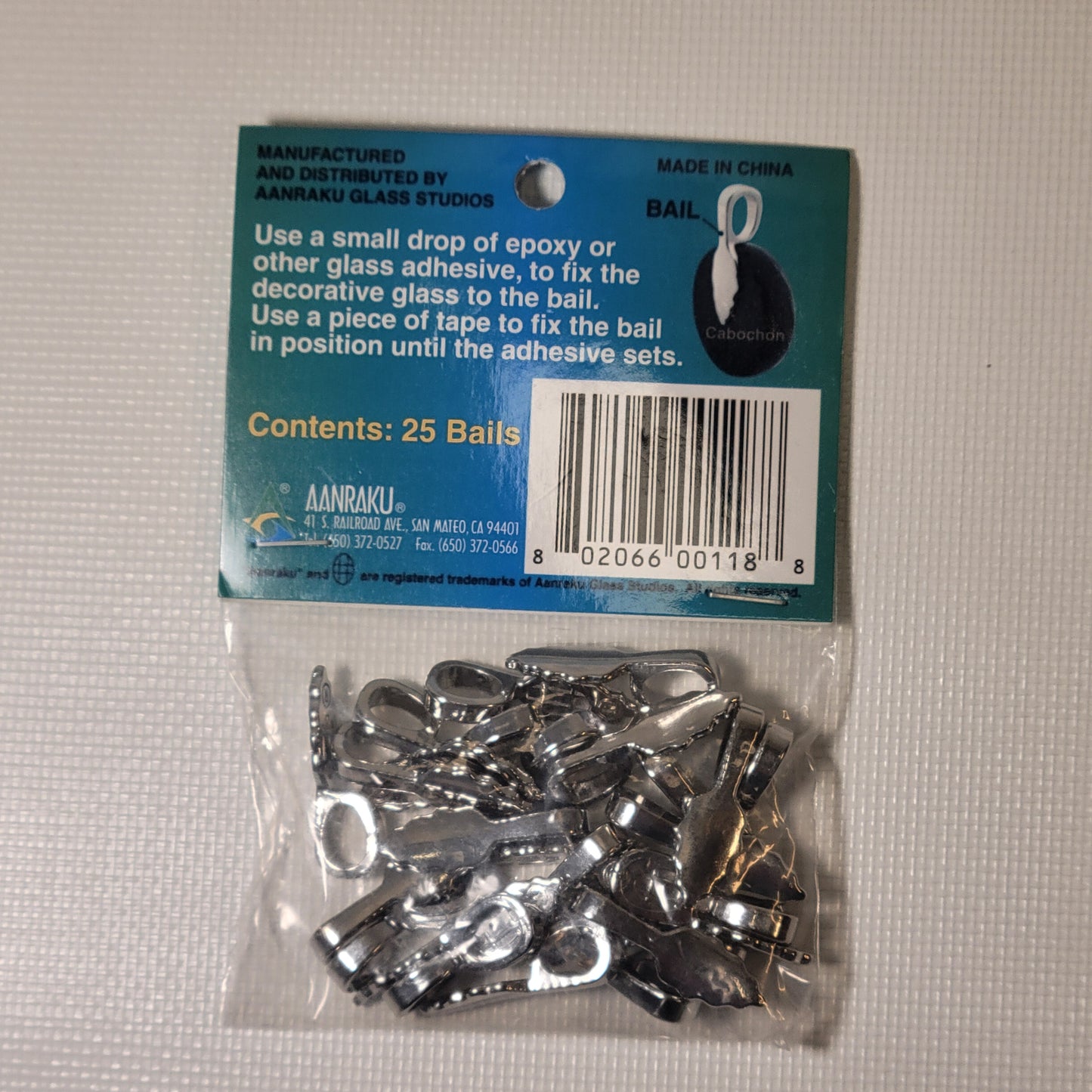 Leaf Shaped AANRAKU Nickel-Plated Jewelry Bails (10 x 25mm) | 25 Pack
