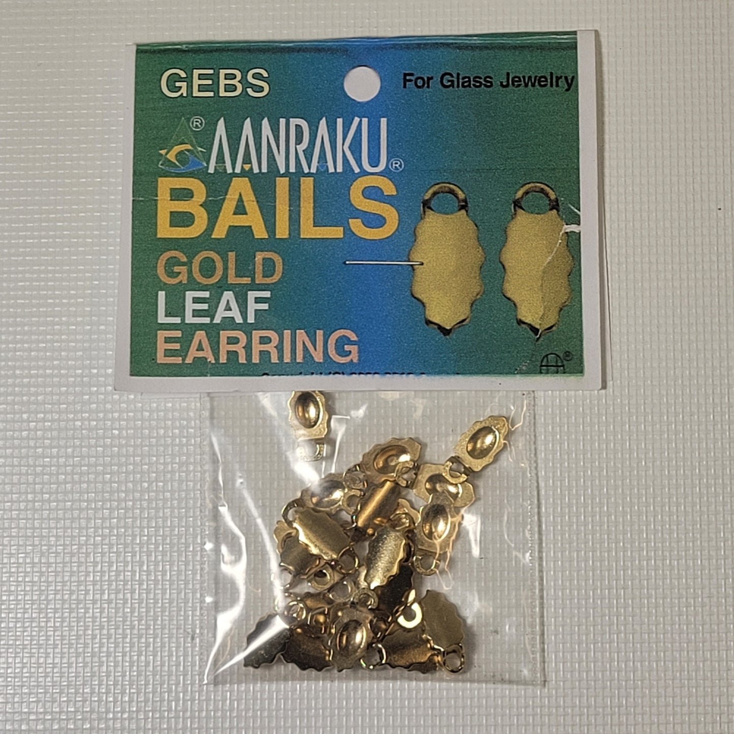 Leaf Shape AANRAKU 18K Gold Plated Earring Bails (6x15mm) | 12 Pairs