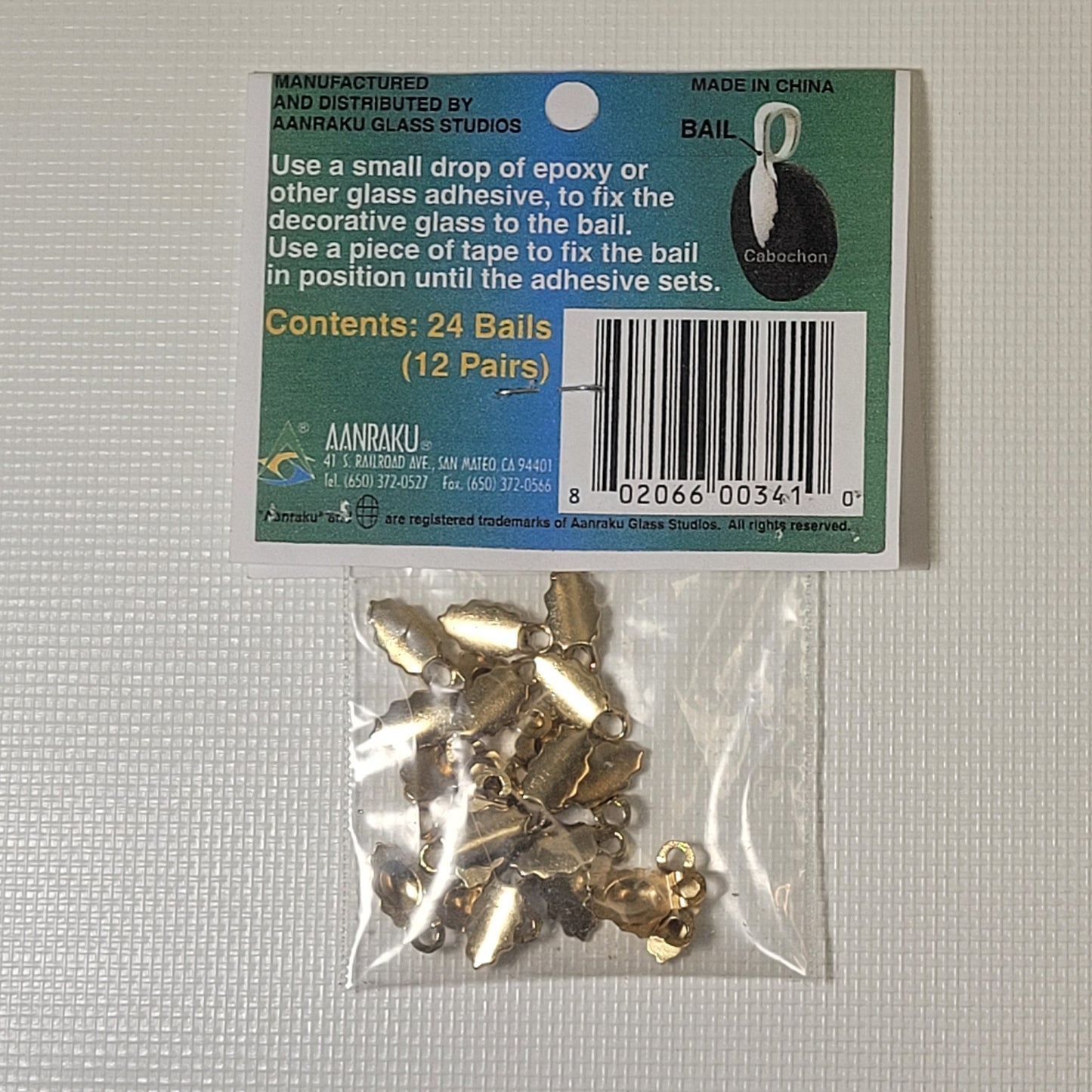 Leaf Shape AANRAKU 18K Gold Plated Earring Bails (6x15mm) | 12 Pairs