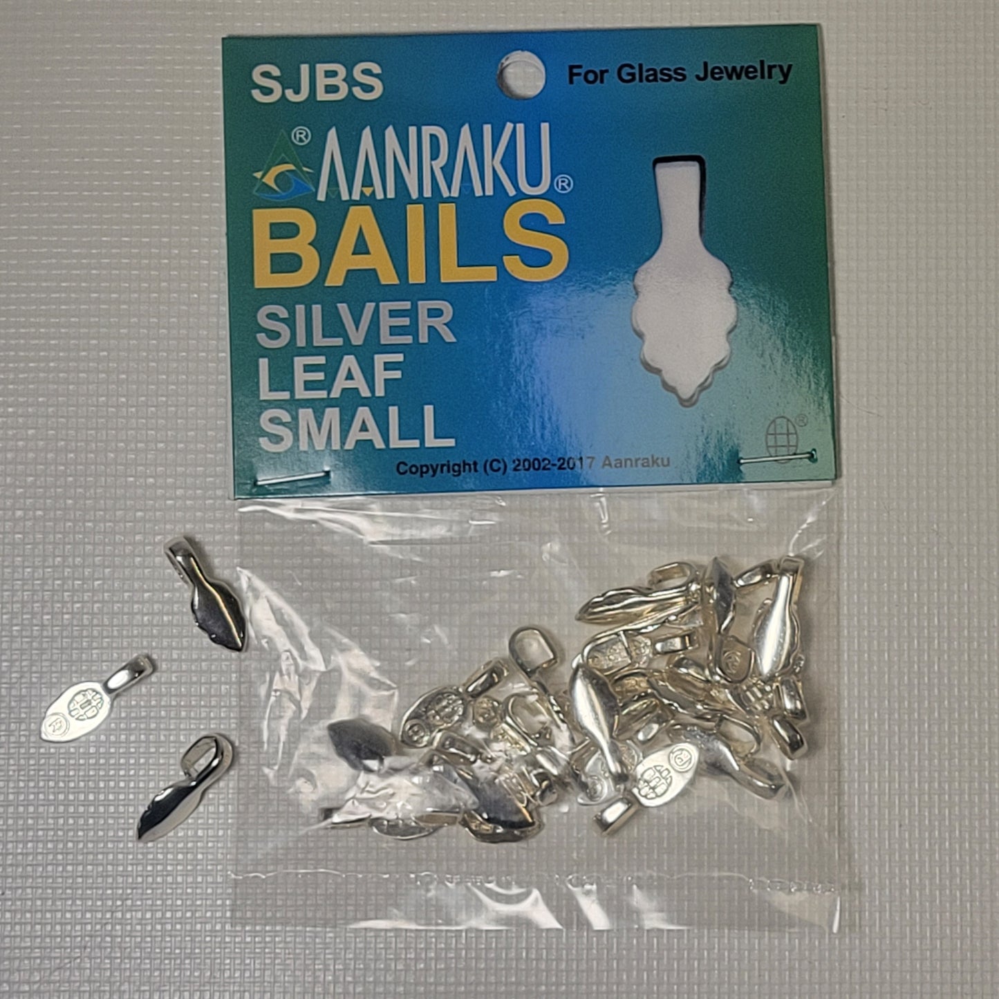 Leaf Shaped AANRAKU Silver Plated Jewelry Bails (6x15mm) | 25 Pack