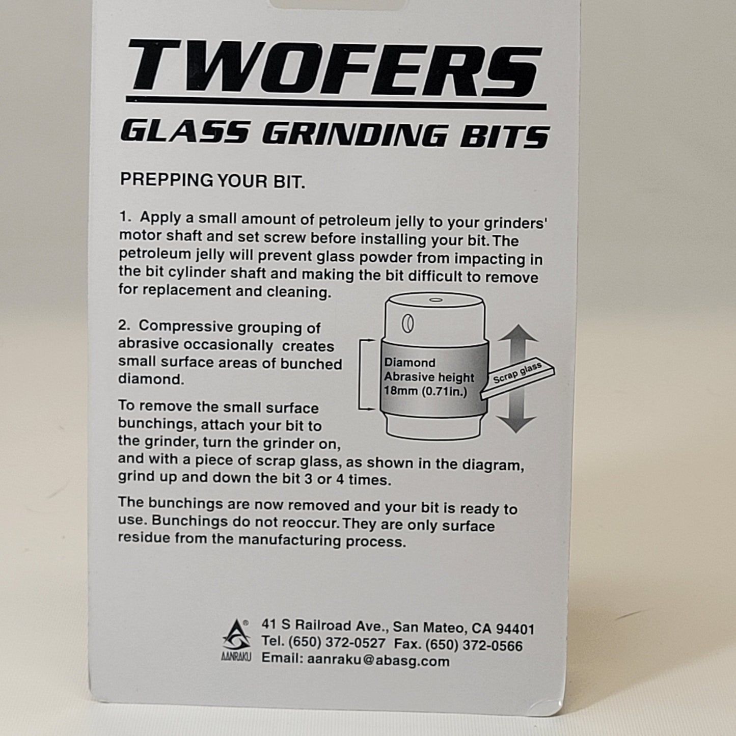 1/8" Aanraku Twofers Glass Grinding Bits (100/120 Grit)