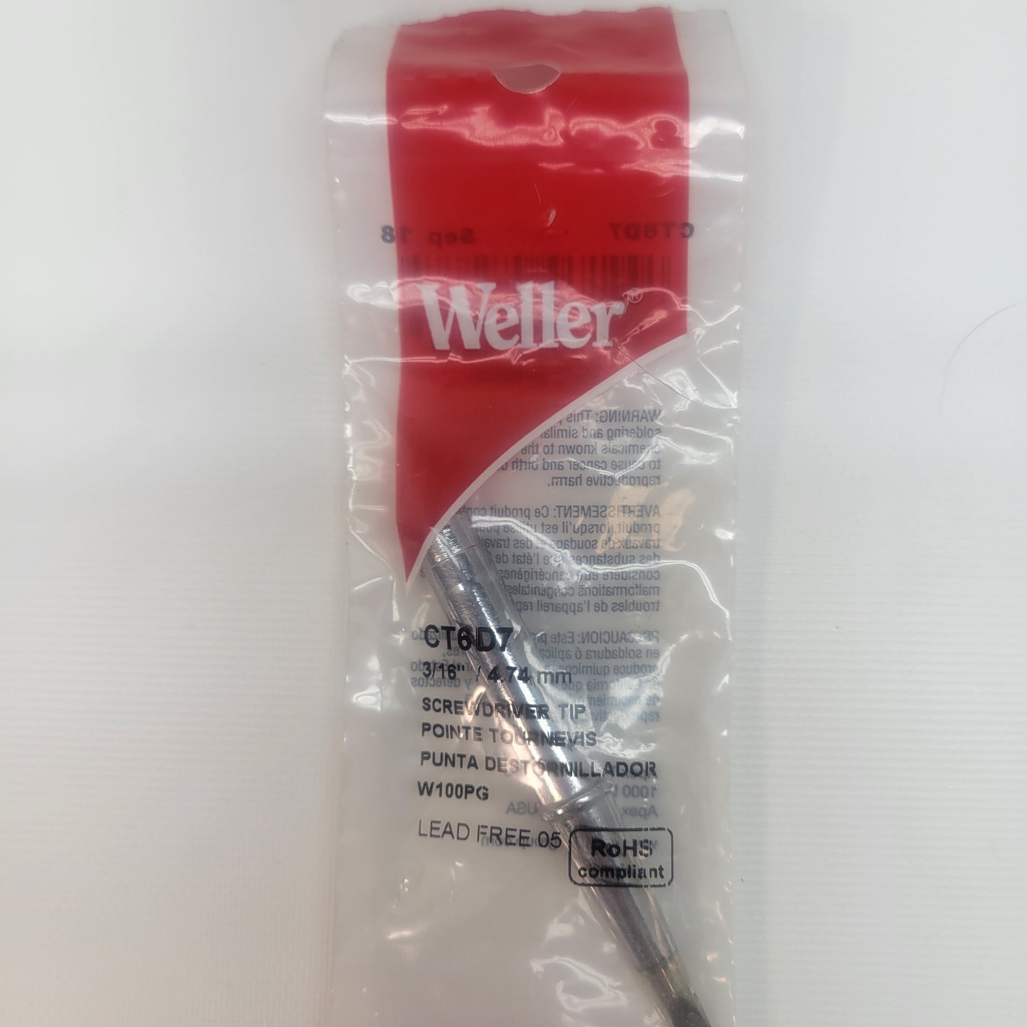 3/16" Tip for Weller W100PG 800°F
