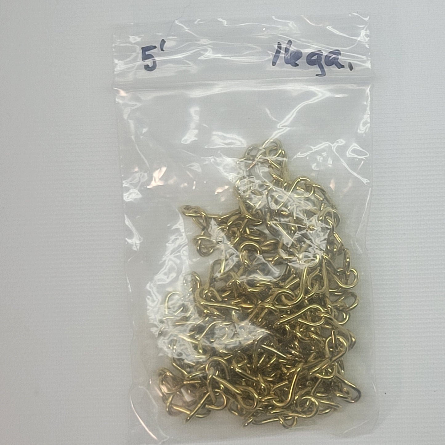 16g Brass Plated Jack Chain (5 Feet)
