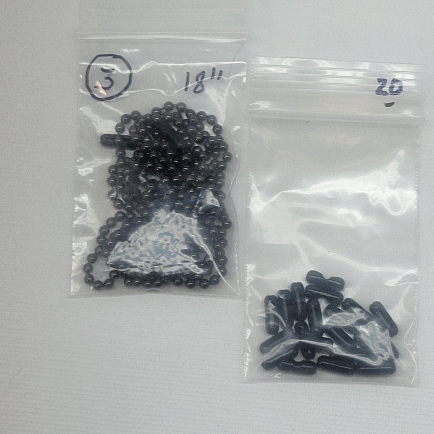 Black Ball Chain Set w/ Clasps (18 inch) | 3 Pack