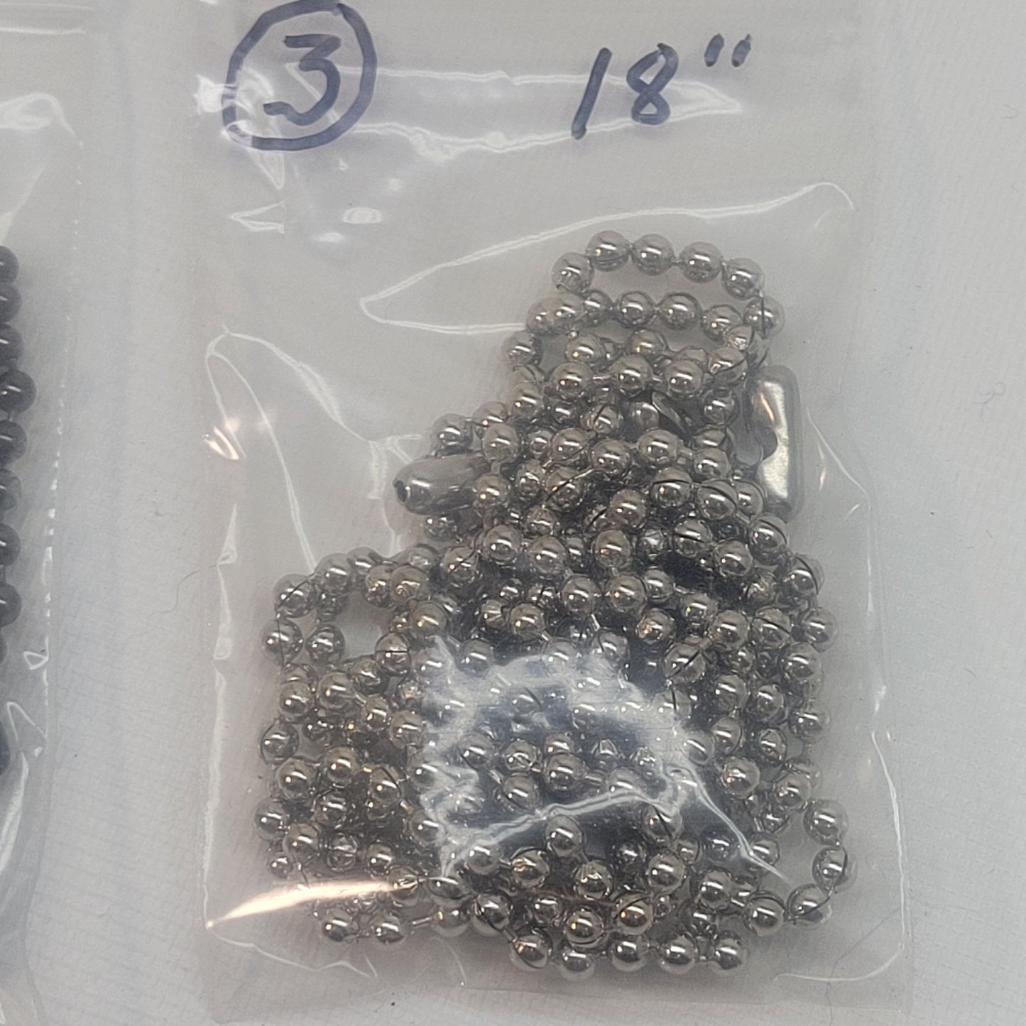 Silver Ball Chain Set w/ Clasps | 3 Pack