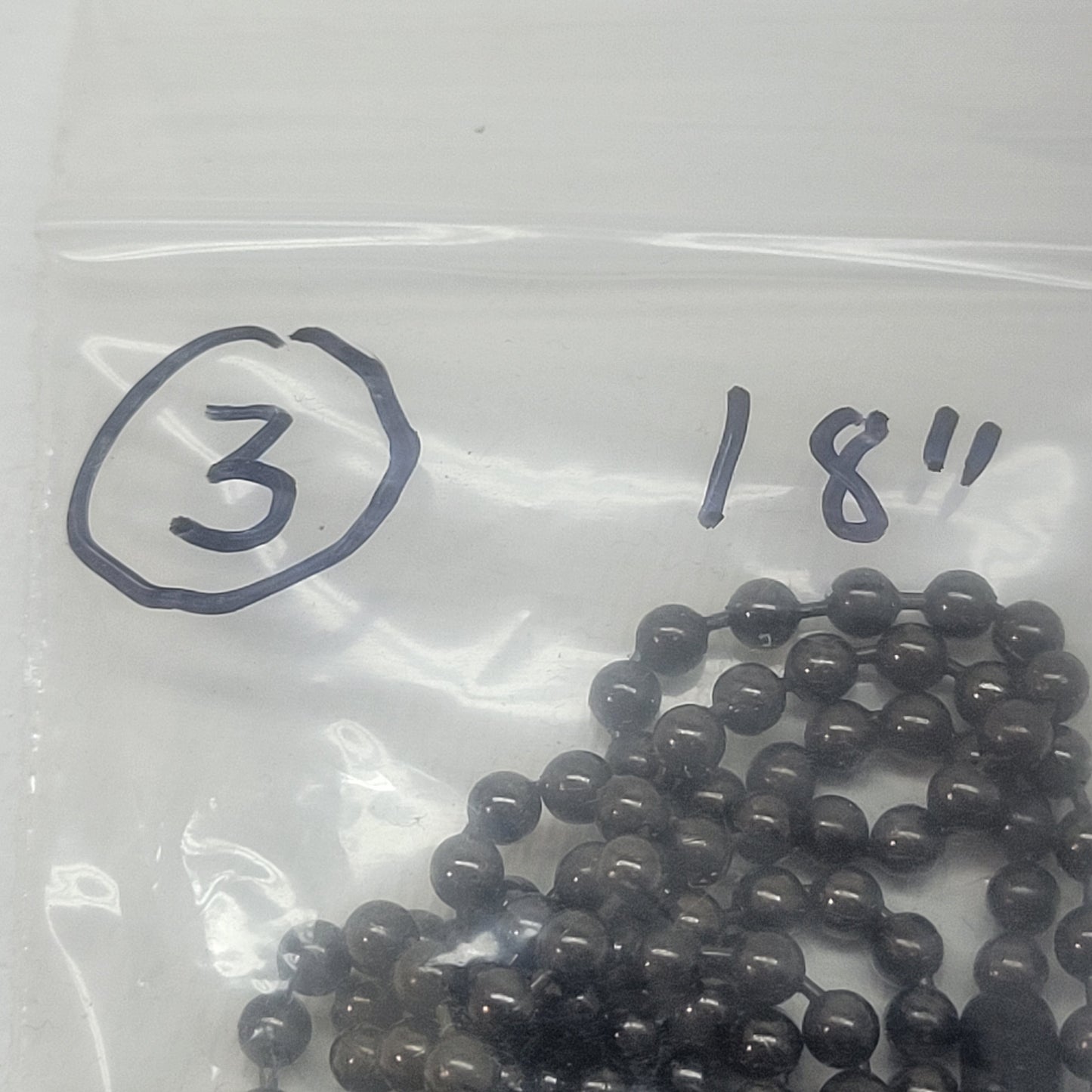 Black Ball Chain Set w/ Clasps (18 inch) | 3 Pack