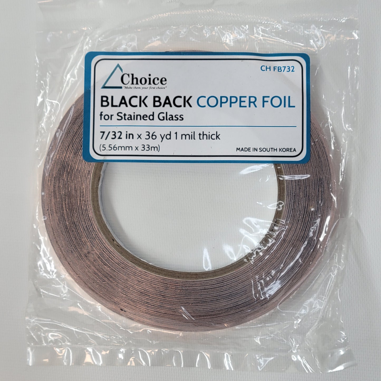 7/32" Choice Black Back Copper Foil Tape (36 yds)