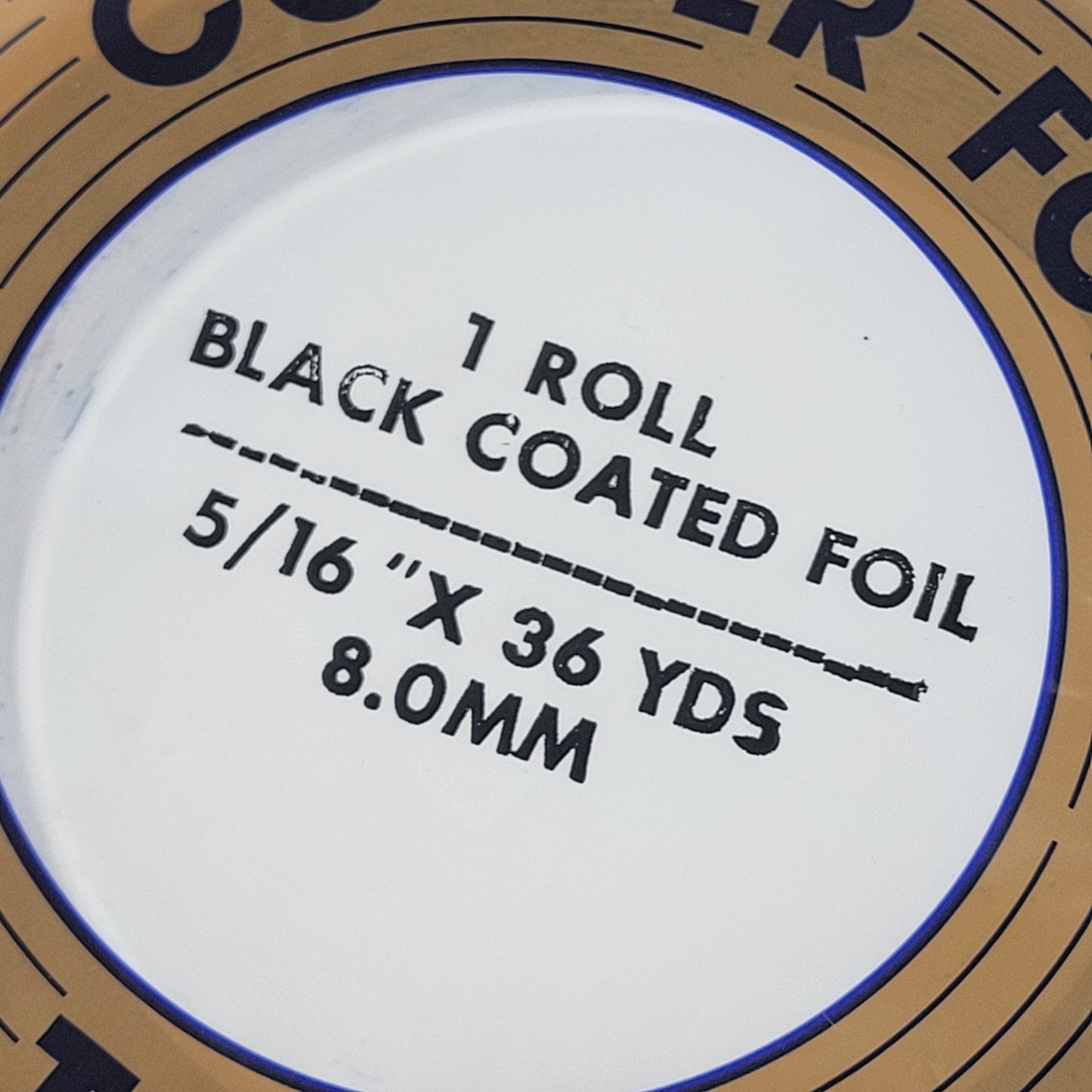 5/16" EDCO Black Back Copper Foil Tape (36 yds)