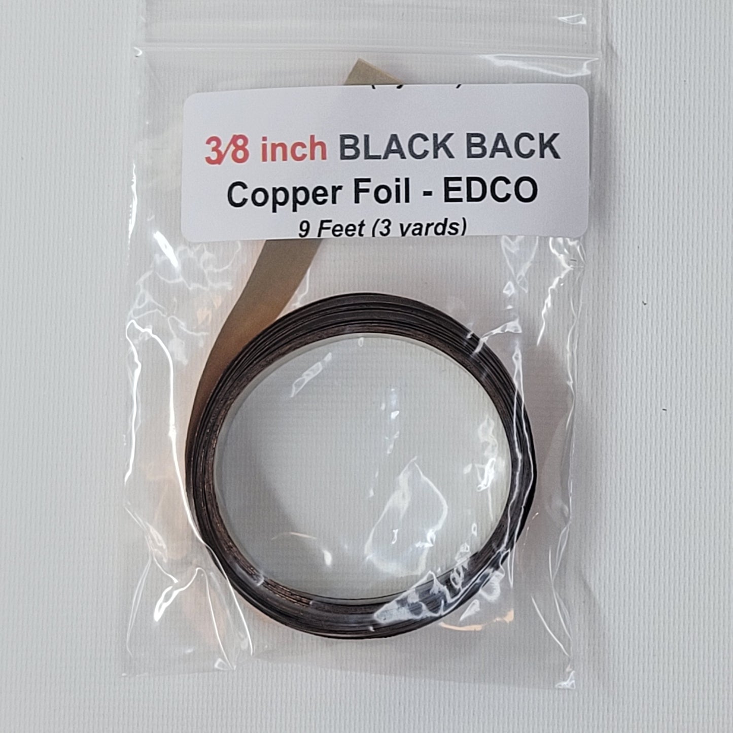 3/8" EDCO Black Back Copper Foil Tape (9 ft)