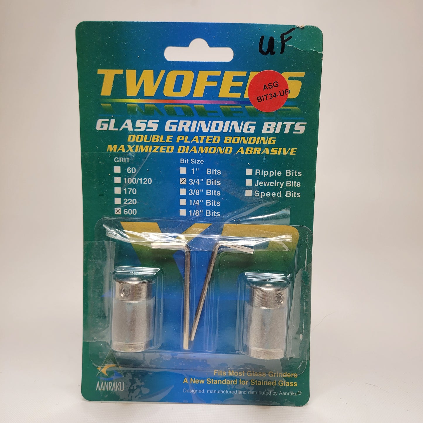 3/4" Aanraku Twofers Glass Grinding Bits (Ultra Fine 600 Grit)