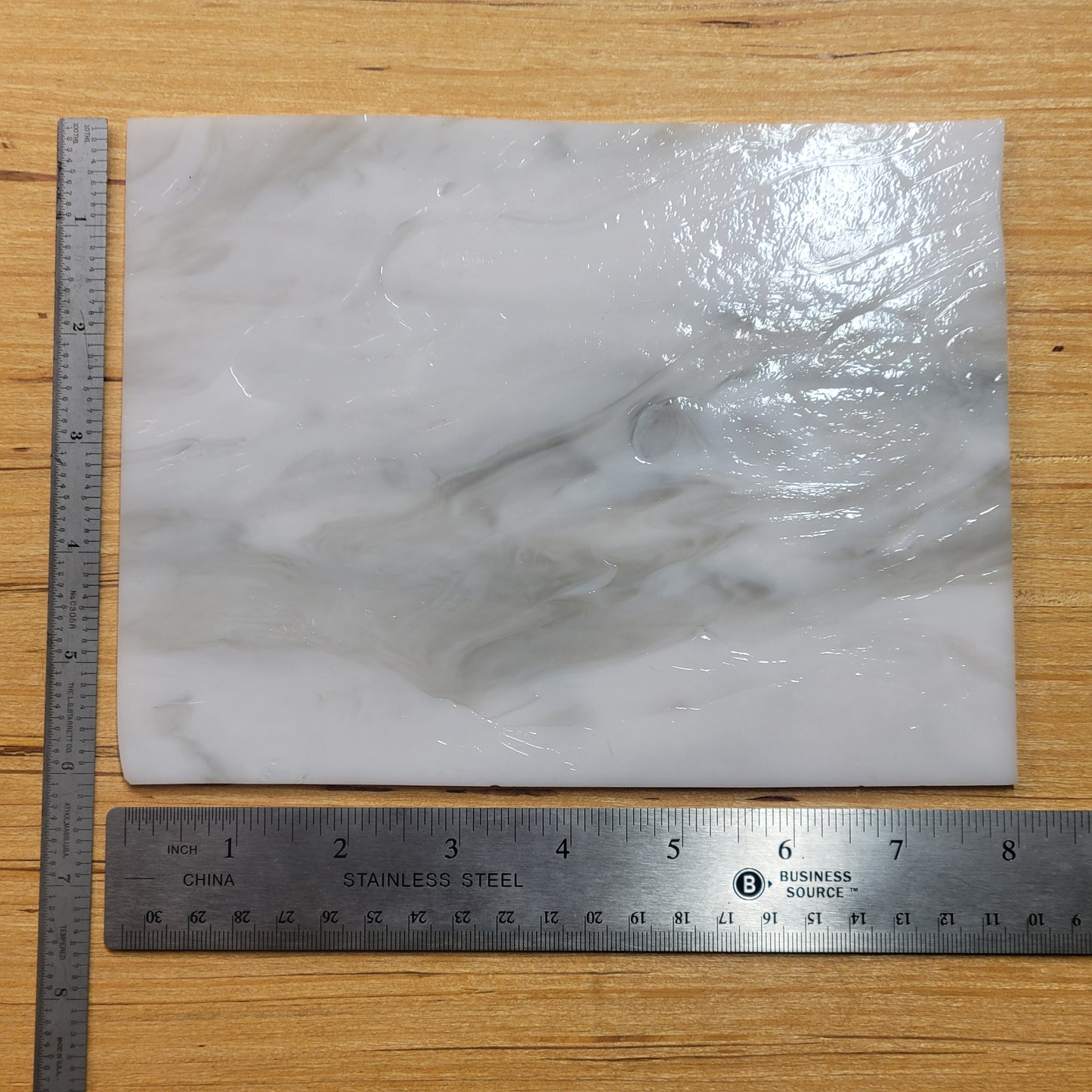 Moon Opal with Gray Wispy Stained Glass – Wissmach - 2 Sheets