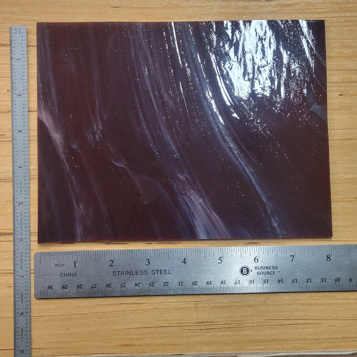 Dark Purple with Streaky Opal Stained Glass – Wissmach 2 Sheets (6"x8")
