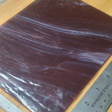 Dark Purple with Streaky Opal Stained Glass – Wissmach 2 Sheets (6"x8")