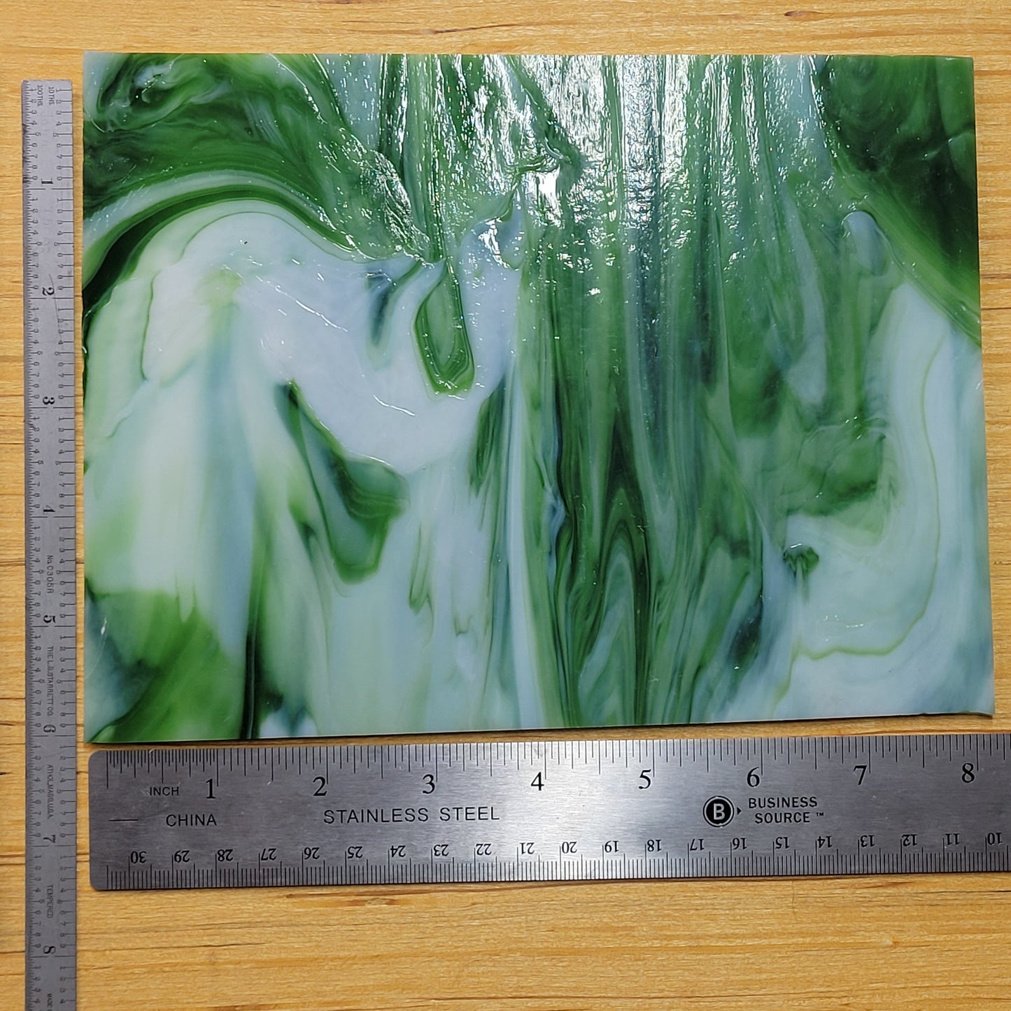 Fern - Dark Green Opal Wispy Stained Glass – Wissmach - 2 Sheets