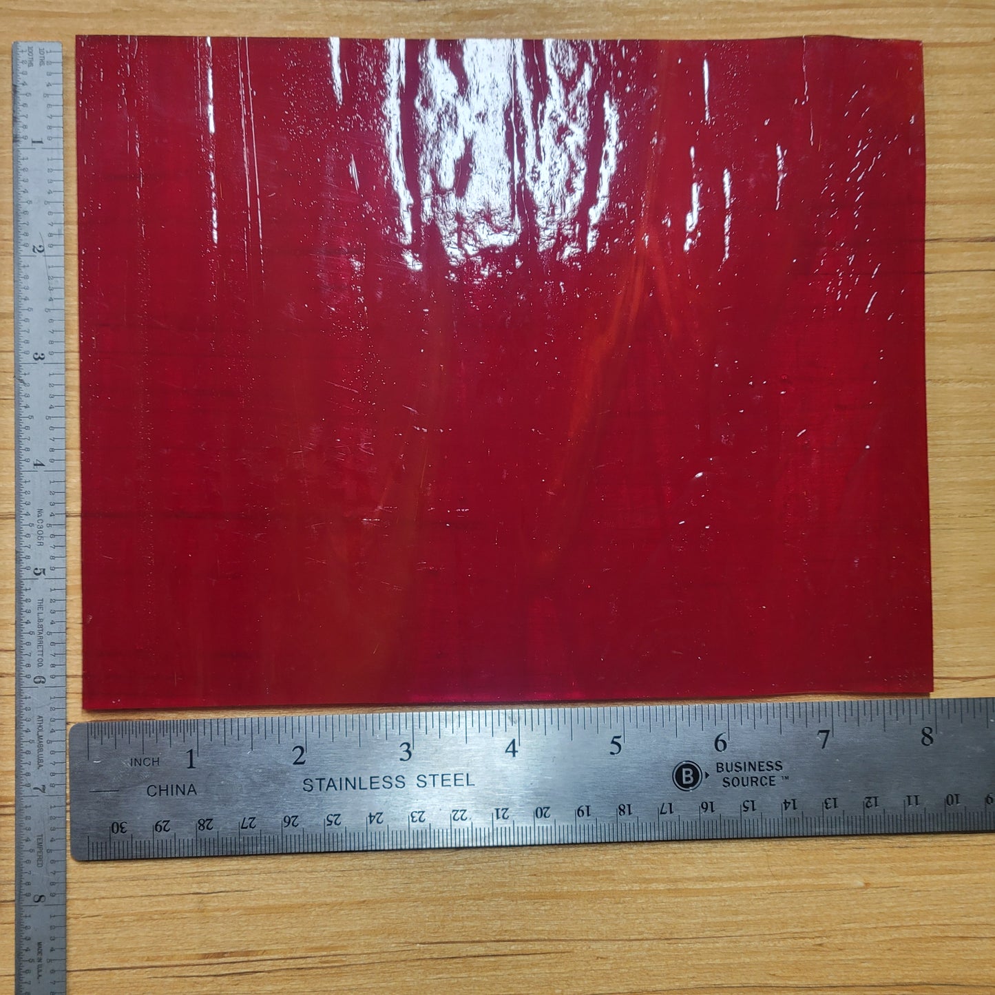 Red Wine - Dark Red Opal Wispy Stained Glass – Wissmach - 2 Sheets (6"x8")
