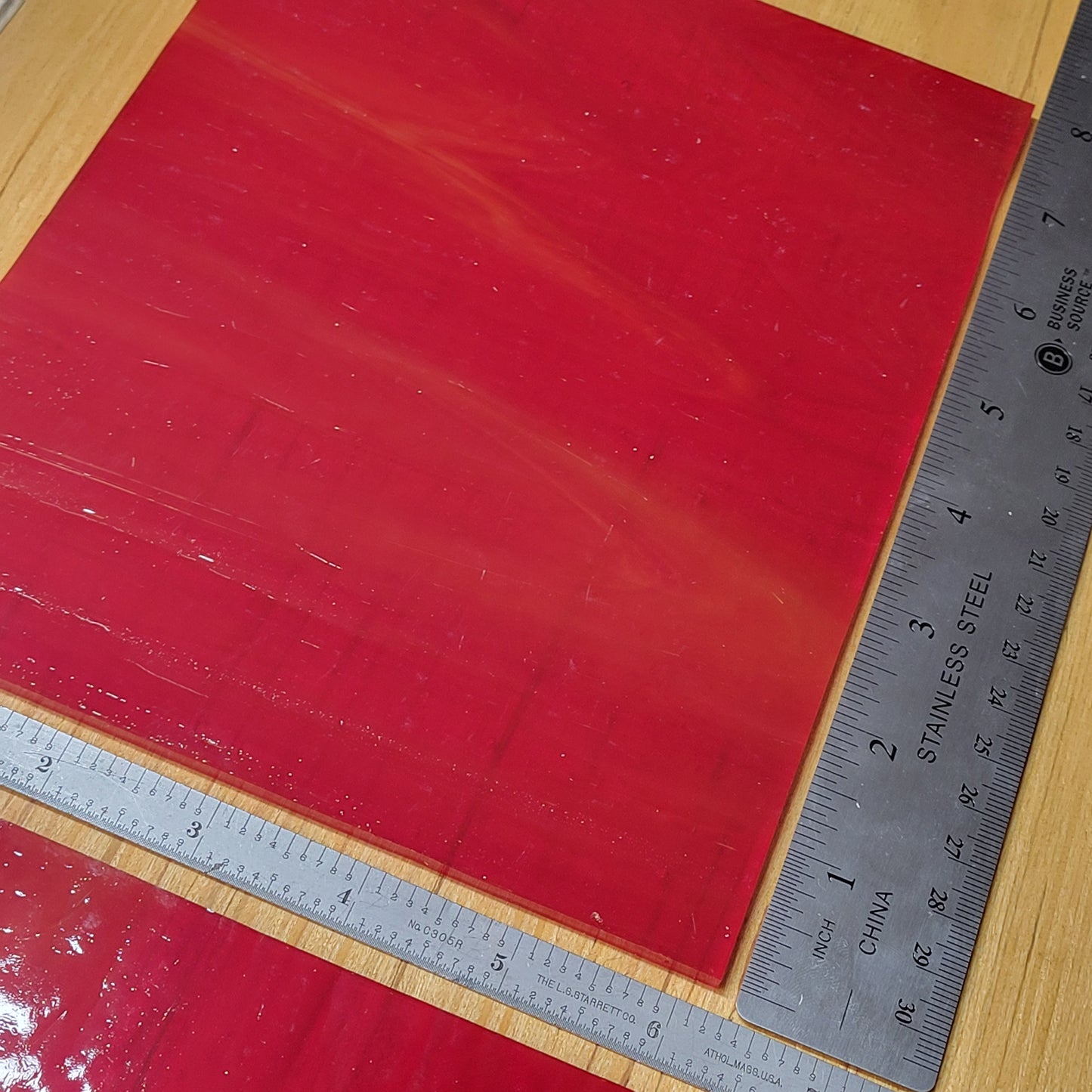 Red Wine - Dark Red Opal Wispy Stained Glass – Wissmach - 2 Sheets (6"x8")
