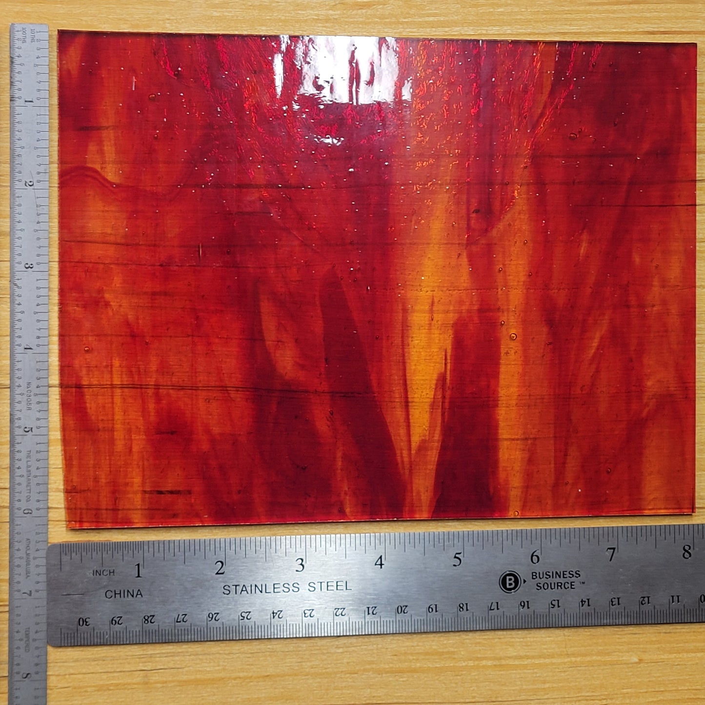 Auburn - Opal Red Orange Stained Glass – Wissmach - 2 Sheets (6"x8")