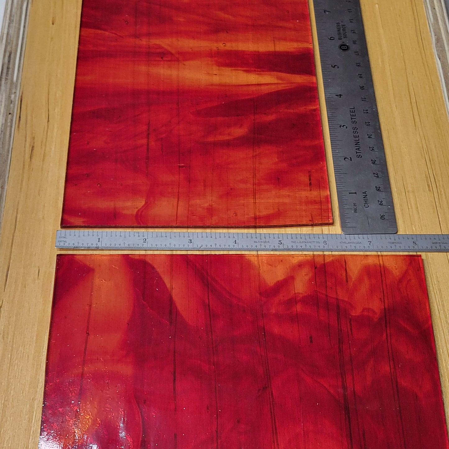 Auburn - Opal Red Orange Stained Glass – Wissmach - 2 Sheets (6"x8")