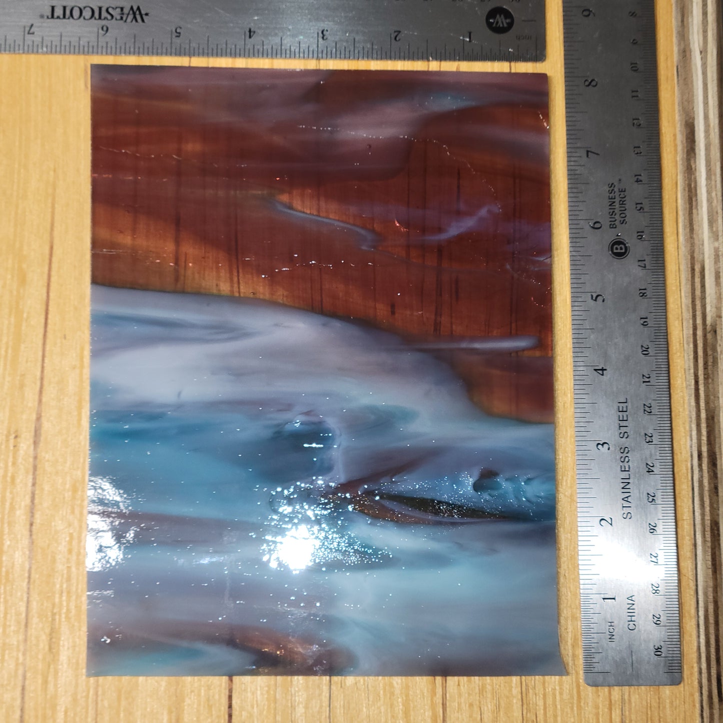 Nebula - Purple/Sky Blue/Opal Wisspy Stained Glass - 2 Sheets (6"x8")