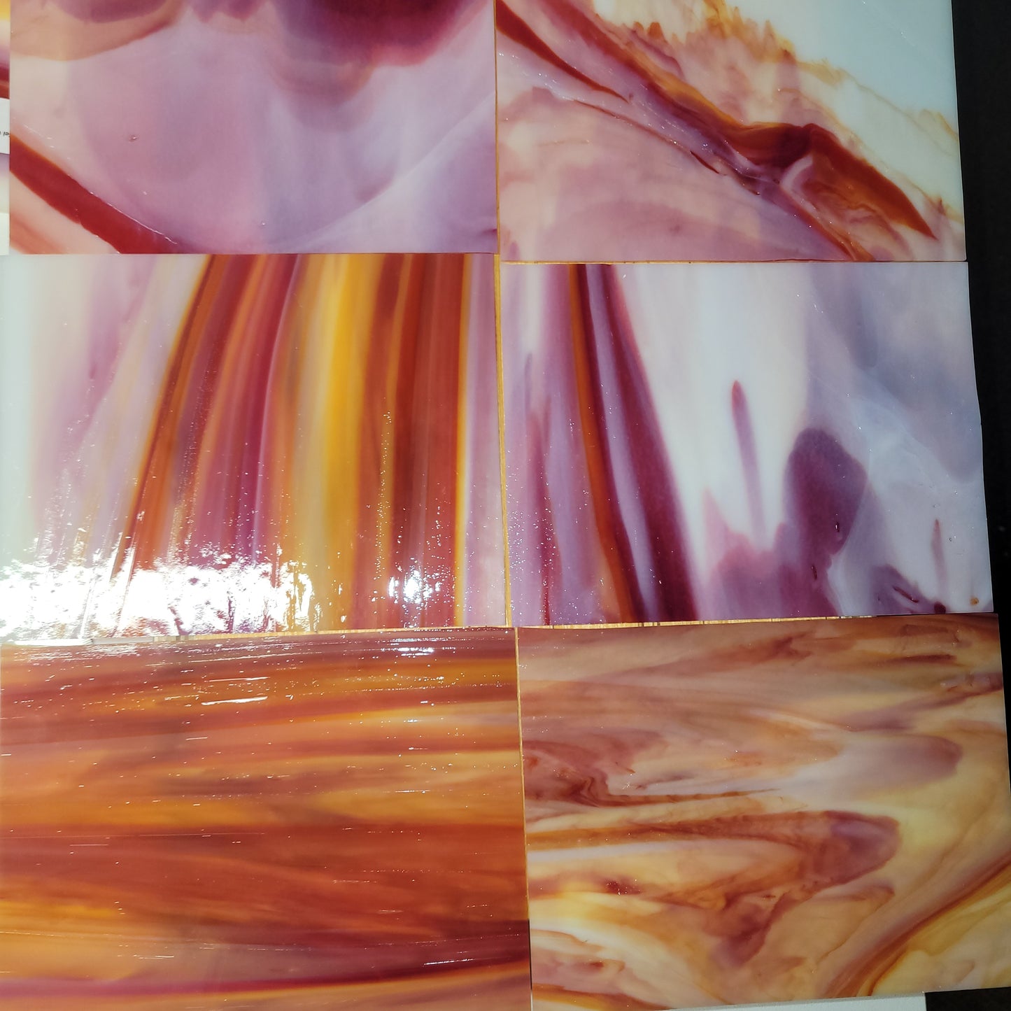 Sunrise Orange (Selenium Orange / Opal Dense) Stained Glass - 2 Sheets (6"x8")