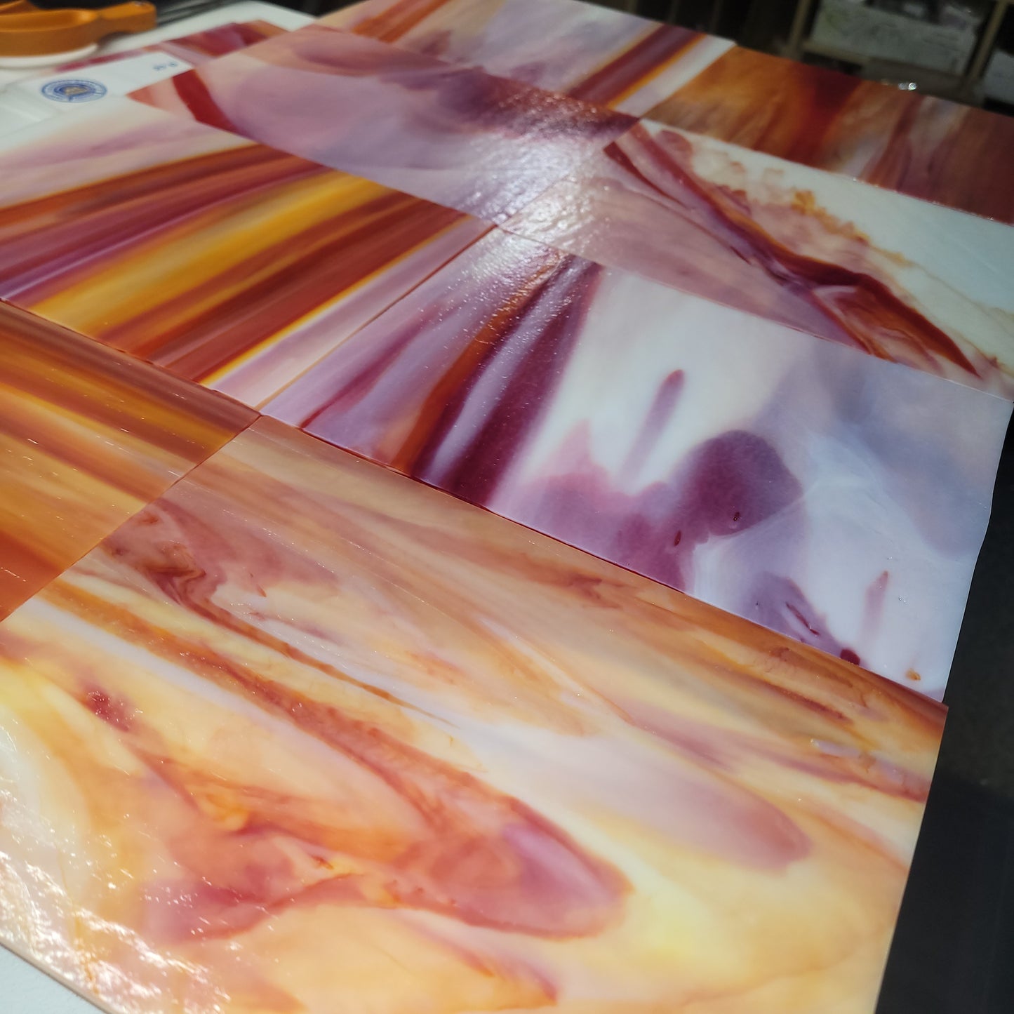 Sunrise Orange (Selenium Orange / Opal Dense) Stained Glass - 2 Sheets (6"x8")