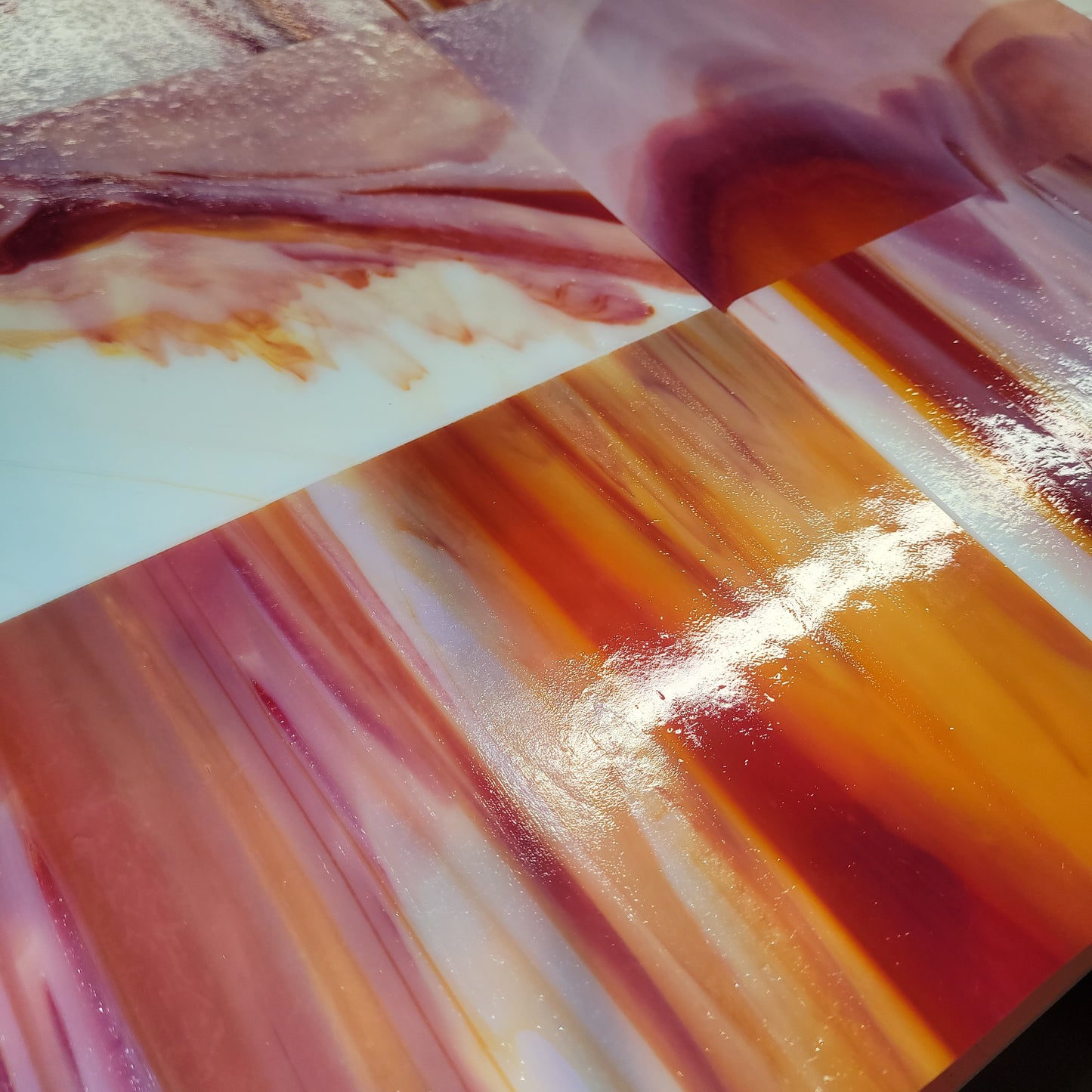 Sunrise Orange (Selenium Orange / Opal Dense) Stained Glass - 2 Sheets (6"x8")