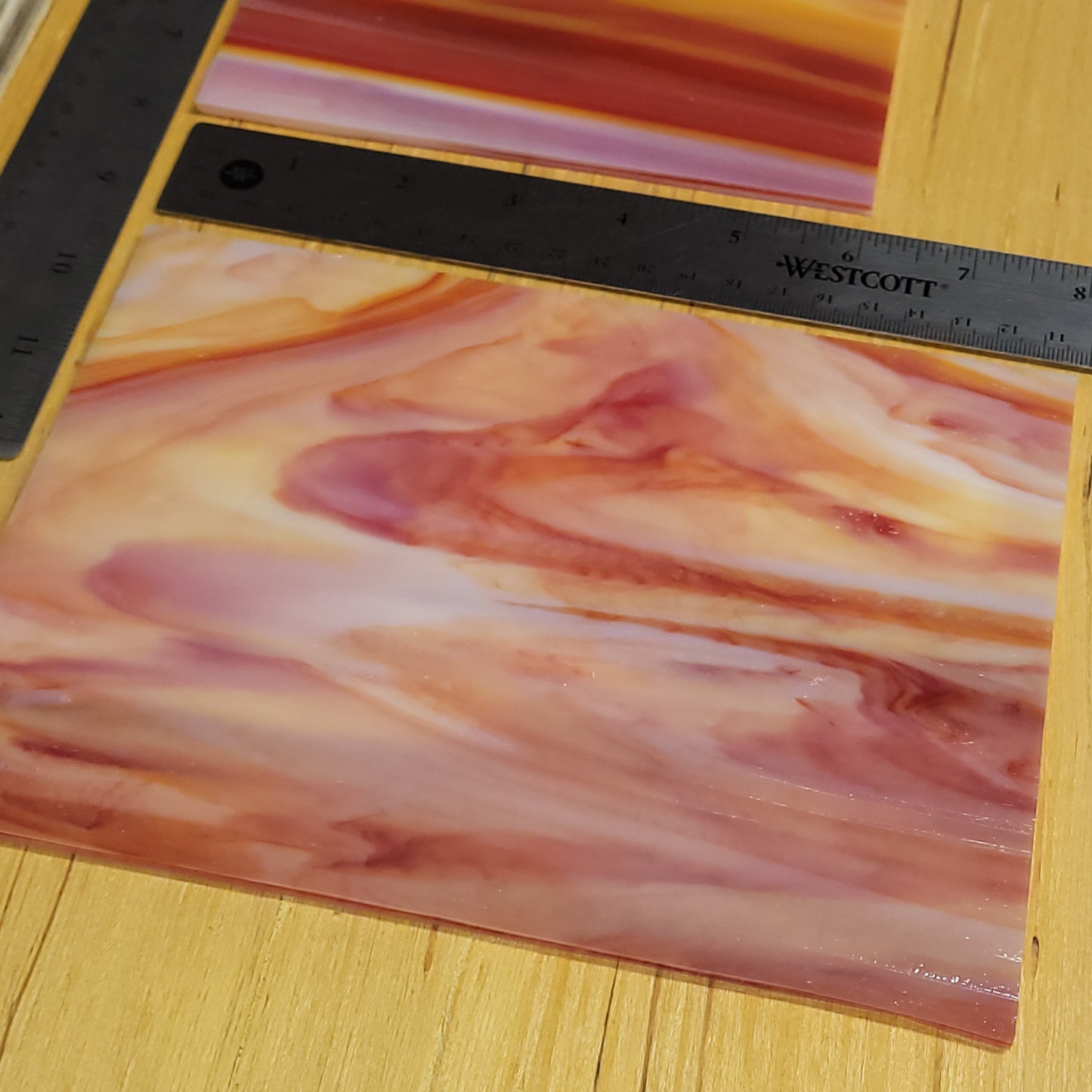 Sunrise Orange (Selenium Orange / Opal Dense) Stained Glass - 2 Sheets (6"x8")