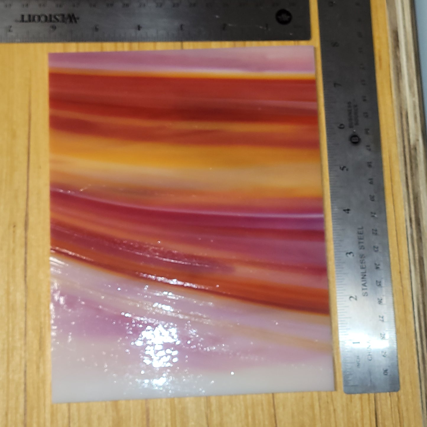 Sunrise Orange (Selenium Orange / Opal Dense) Stained Glass - 2 Sheets (6"x8")