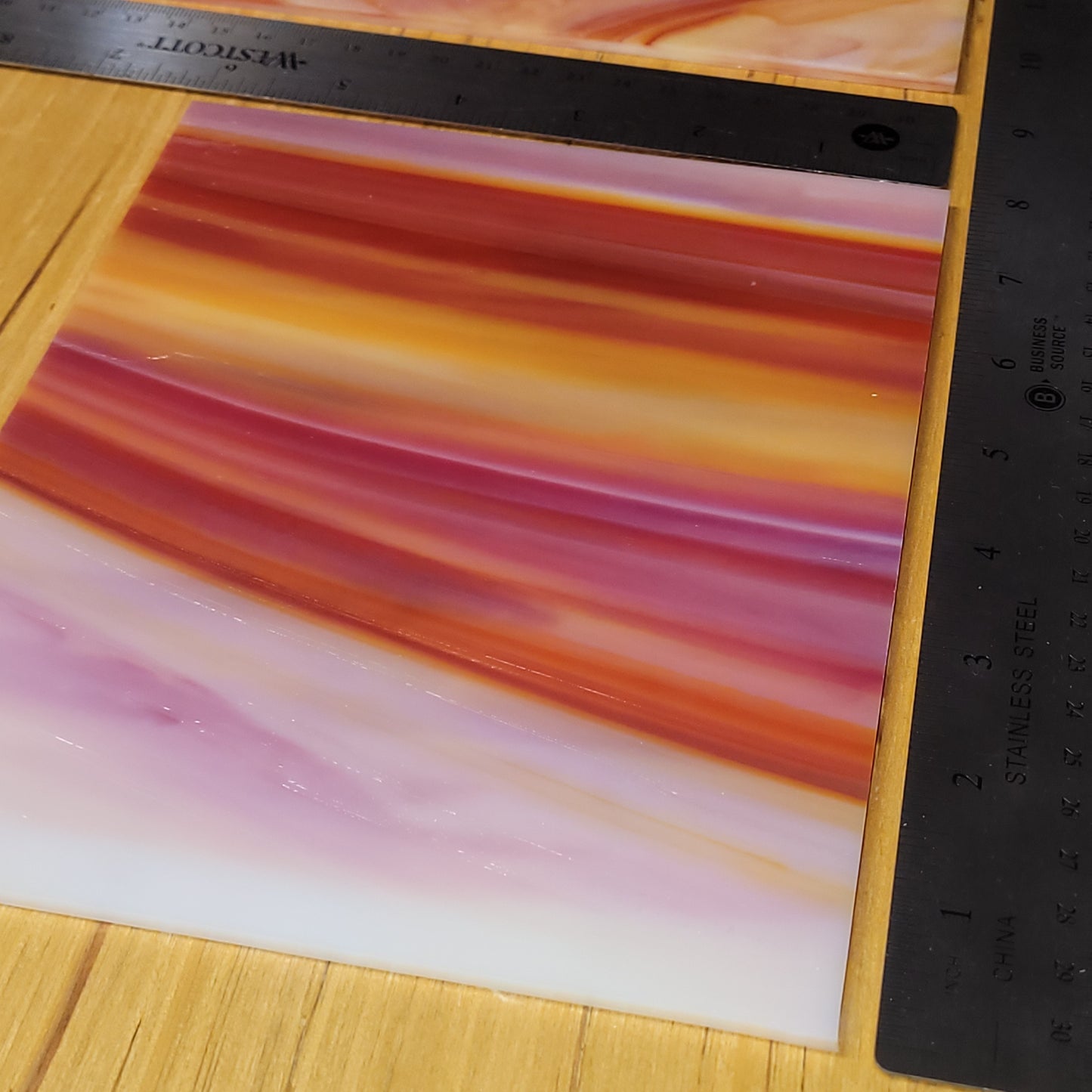 Sunrise Orange (Selenium Orange / Opal Dense) Stained Glass - 2 Sheets (6"x8")