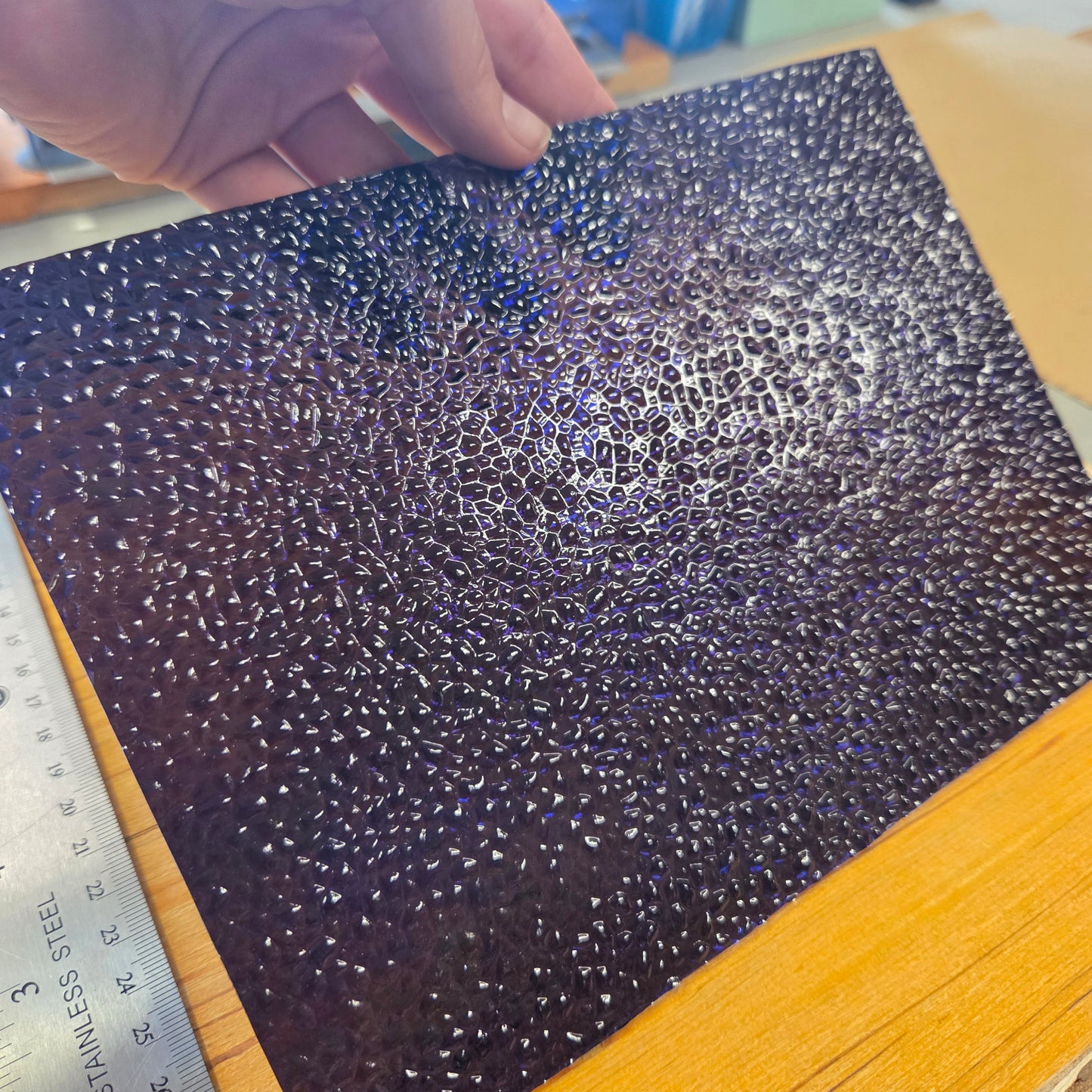 Dew Drop Violet Iridescent Wissmach Stained Glass 2 Sheet Packs | 2 Size Options
