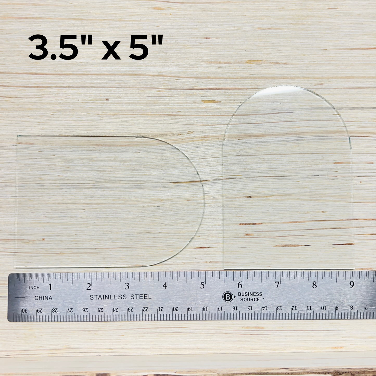 3.5"x5" Clear Flat Glass Arches (3.5 inch x 5 inch) | 6 or 16 Pack