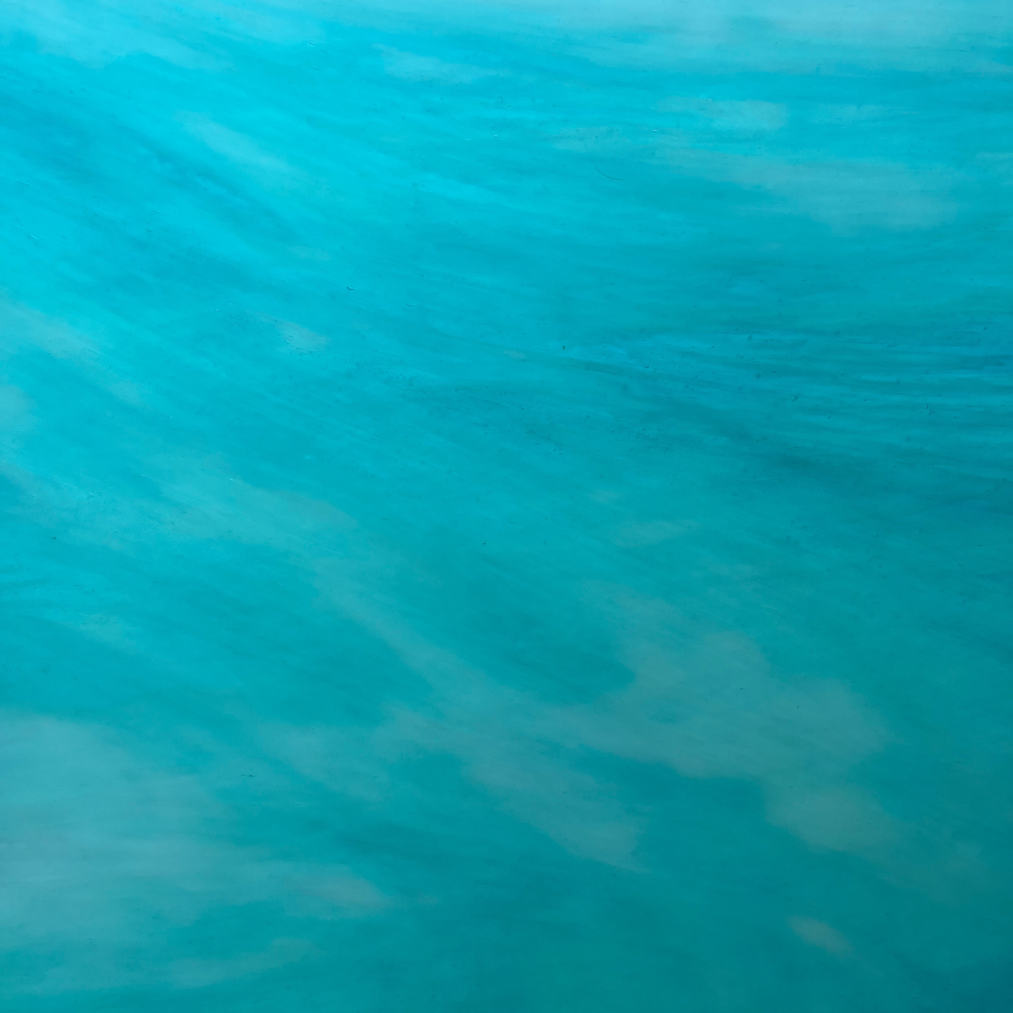 Sea Foam - Aqua Green Opal Wispy Stained Glass – Wissmach - 2 Sheets
