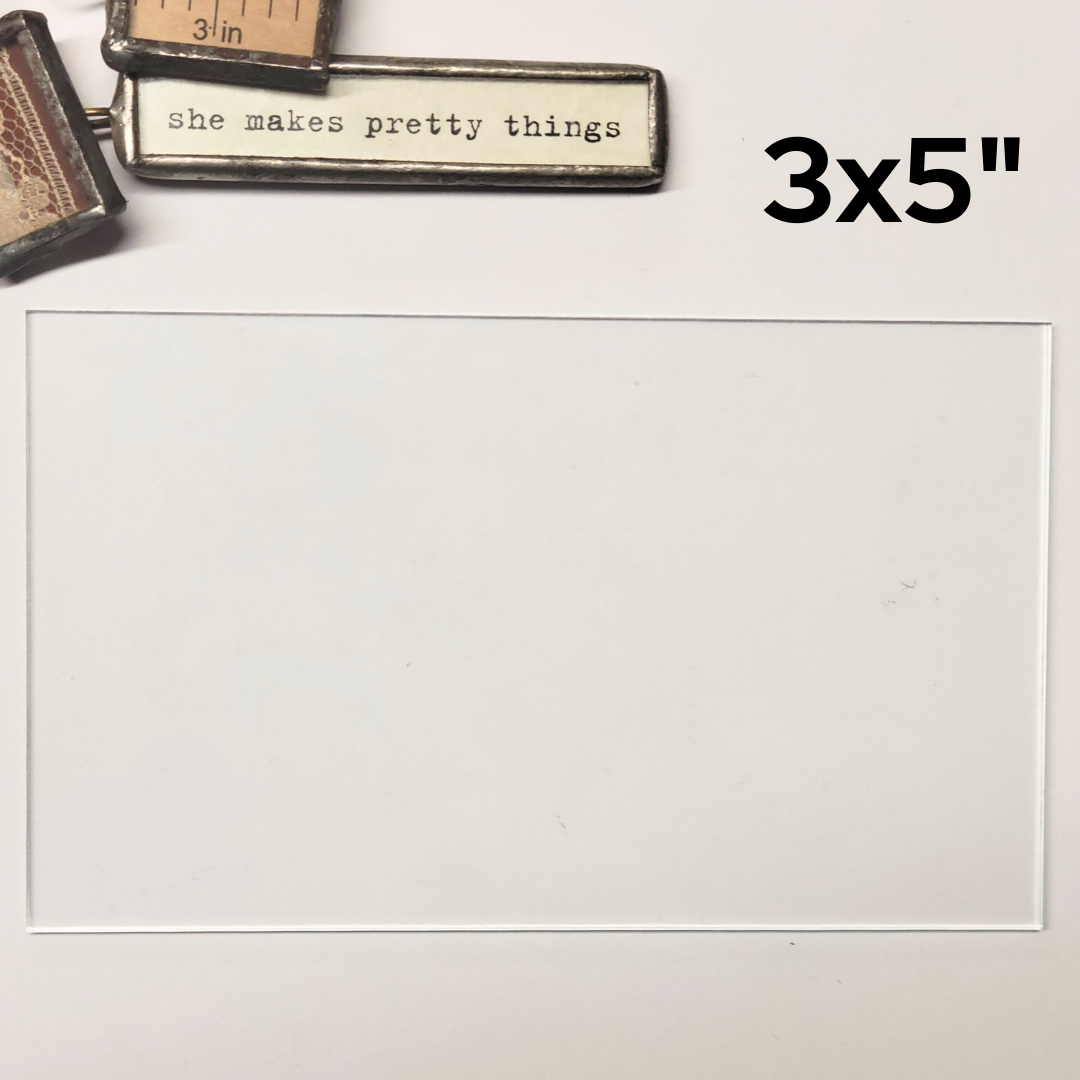 3"x5" Rectangles Clear Flat Glass (3 inch x 5 inch) | 4 or 16 Pack