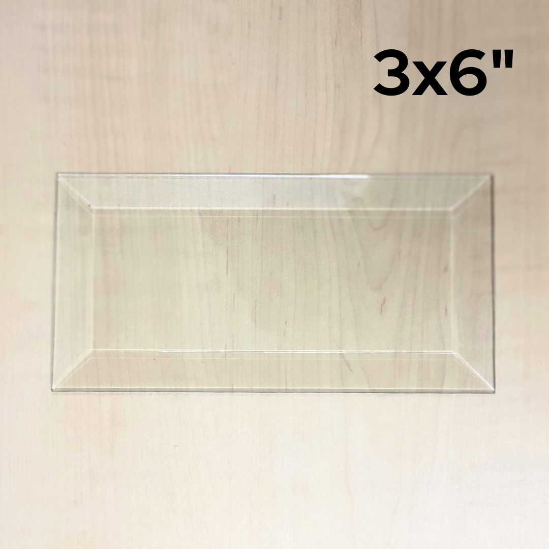 3"x6" Clear Bevel Rectangle (3 inch x 6 inch) | 5/10/30 Packs