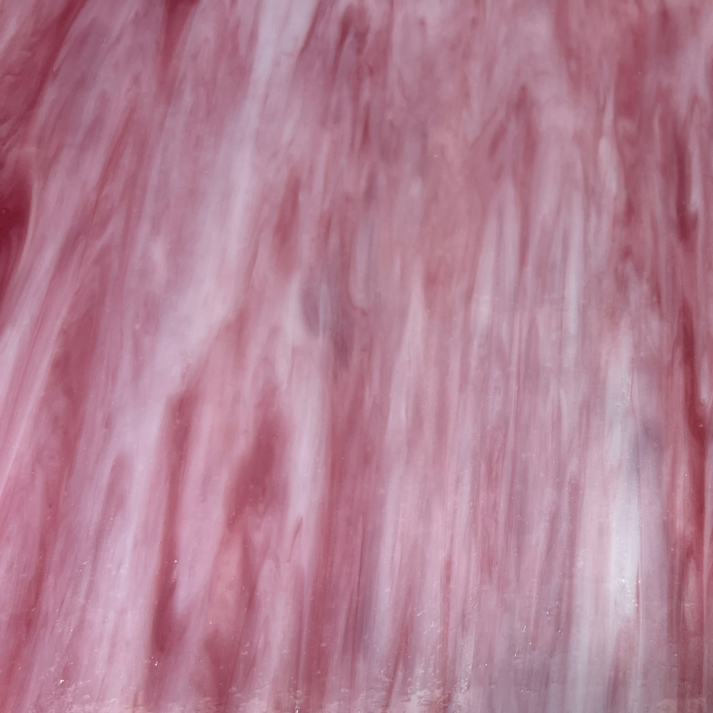 Rich Coral Pink White Wispy Stained Glass – Choice - 2 Sheets