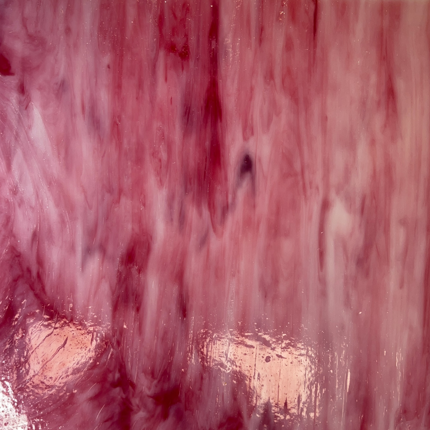 Rich Coral Pink White Wispy Stained Glass – Choice - 2 Sheets