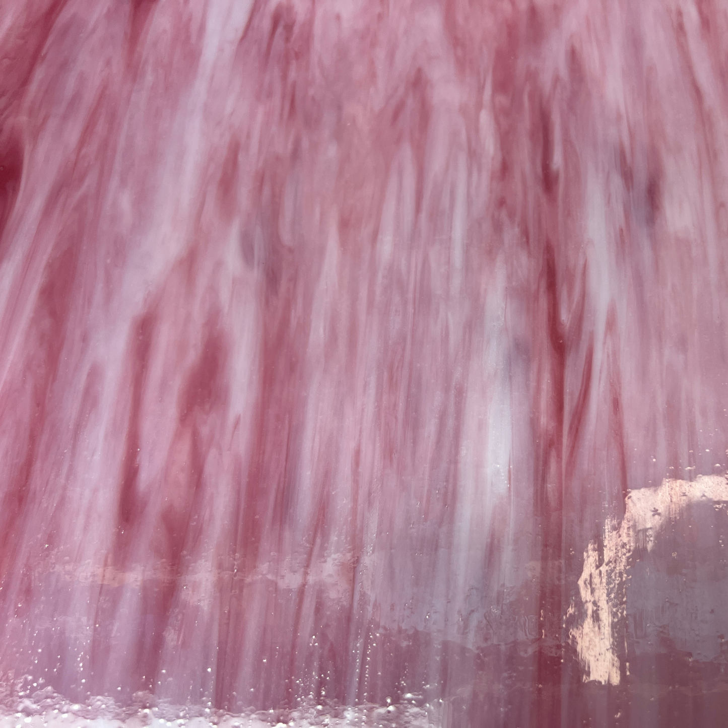 Rich Pink Opal Wispy Stained Glass - 2 Sheet Packs | 2 Size Options